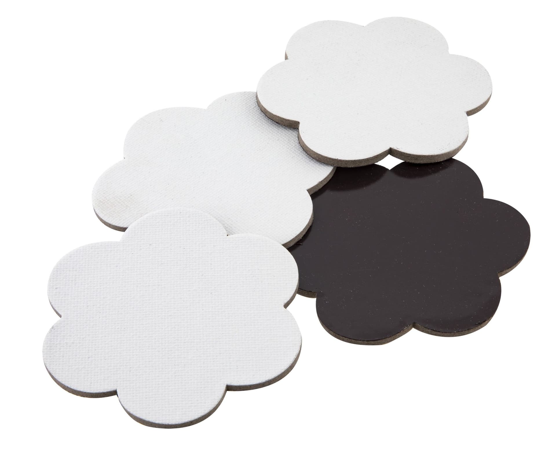 Canvas Nassau fine art ster en bloem 7,5cm magnetisch 4 stuks 4