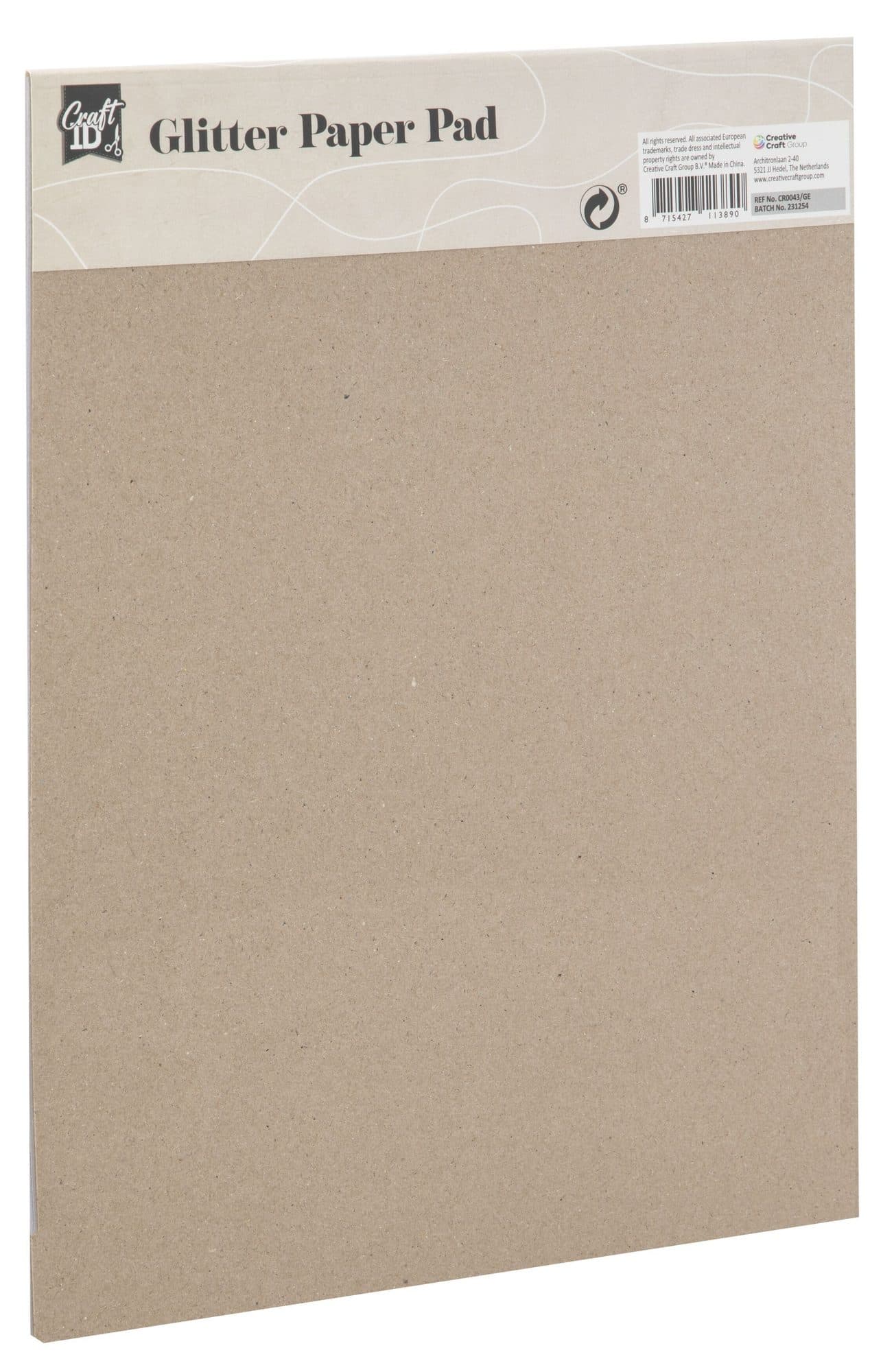 Hobbykarton CarftID glitter 24x34cm 180gr 10 vel 10 kleuren 2