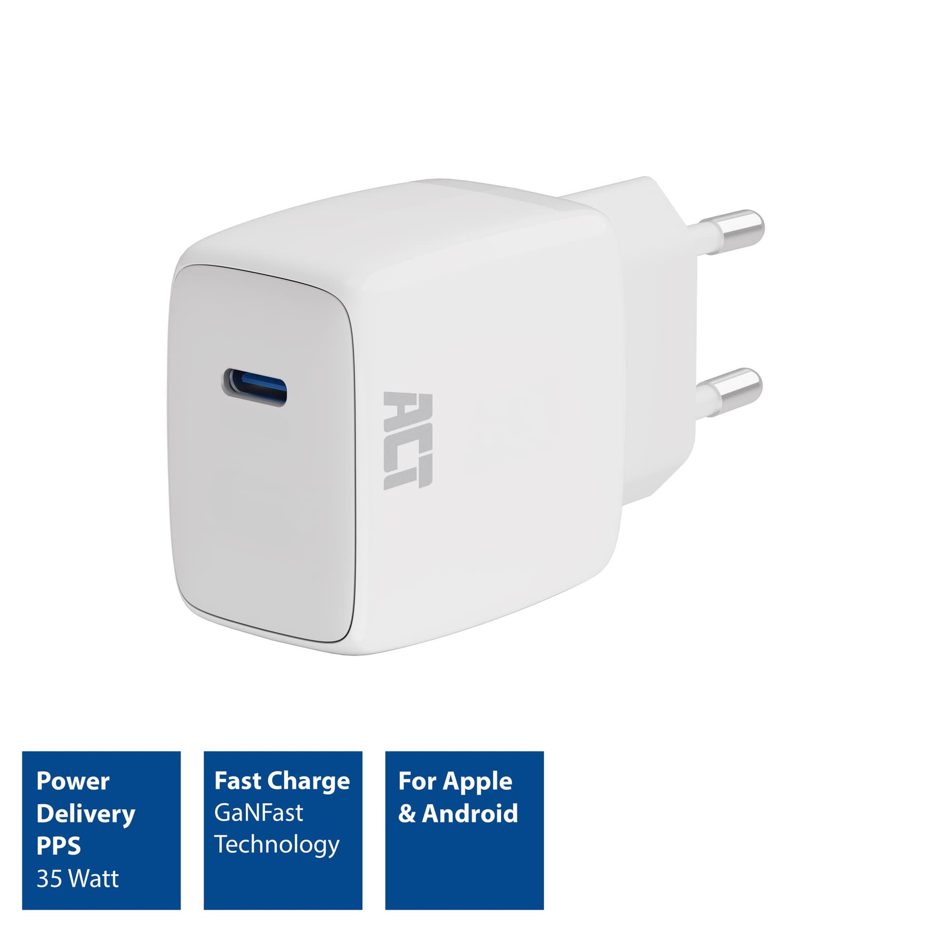 Oplader ACT 35w 1-poort usb c wit 2