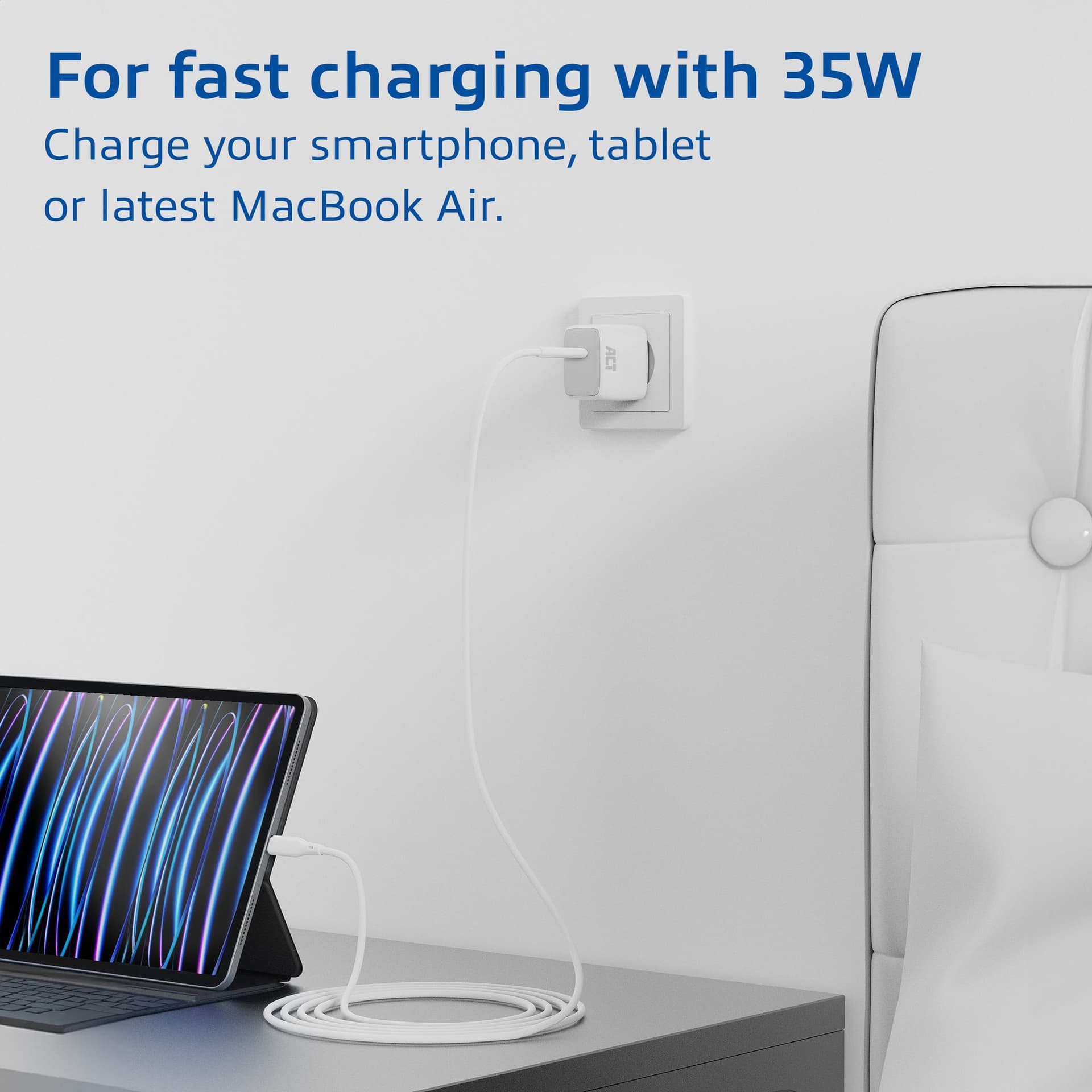 Oplader ACT 35w 1-poort usb c wit 6