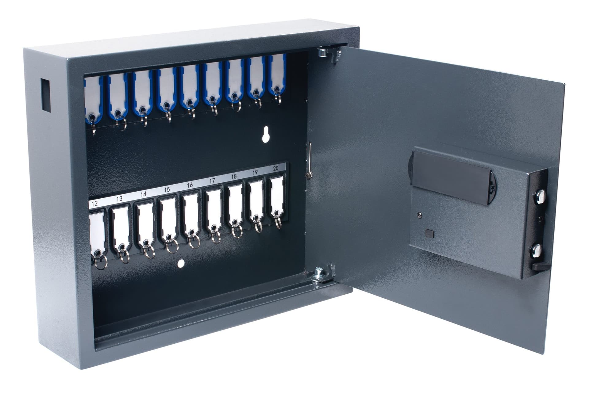 Sleutelkast Pavo High security Magnettag met fingerprintslot 20 haken 350x410x100mm 2