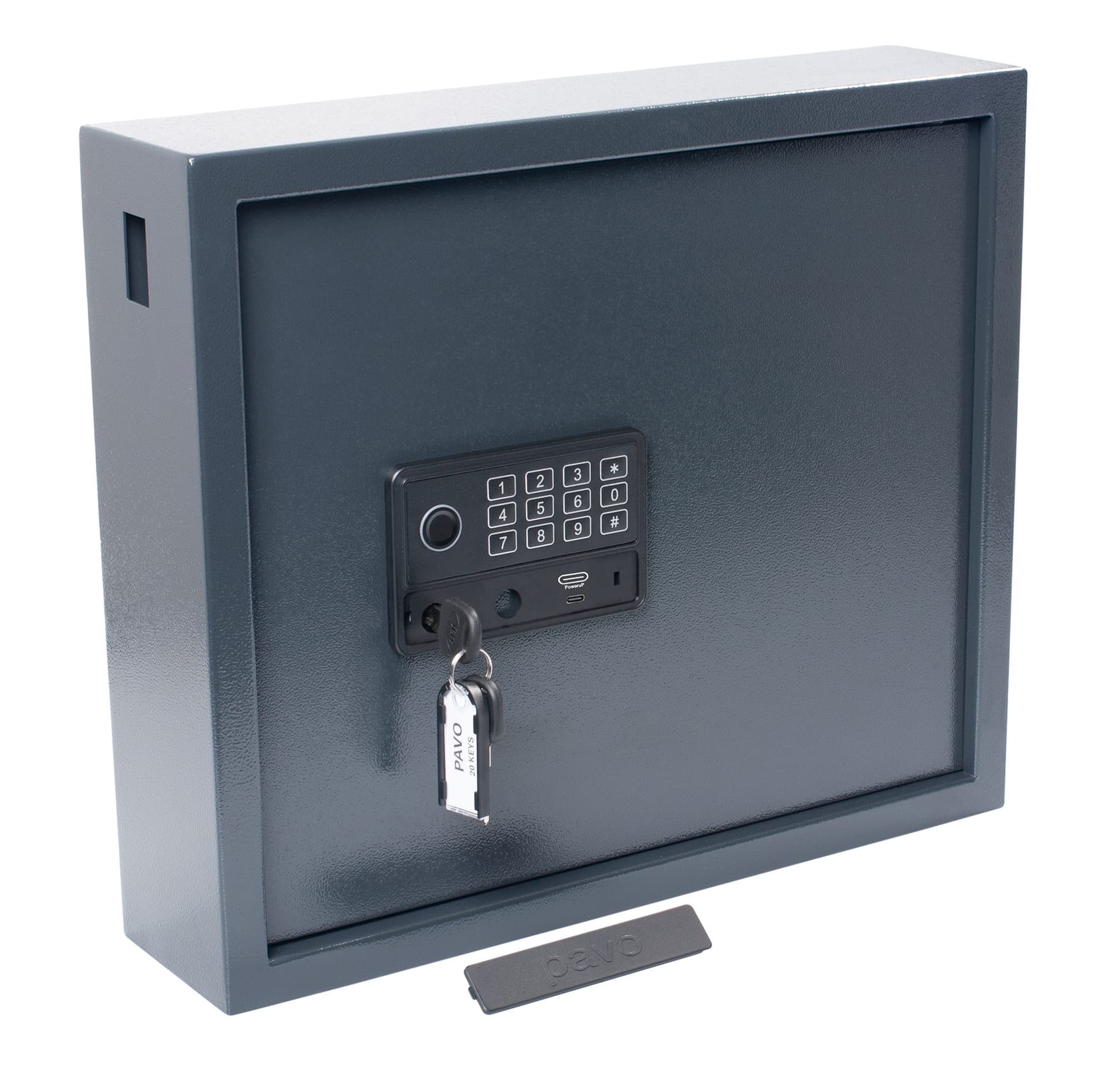 Sleutelkast Pavo High security Magnettag met fingerprintslot 20 haken 350x410x100mm 5