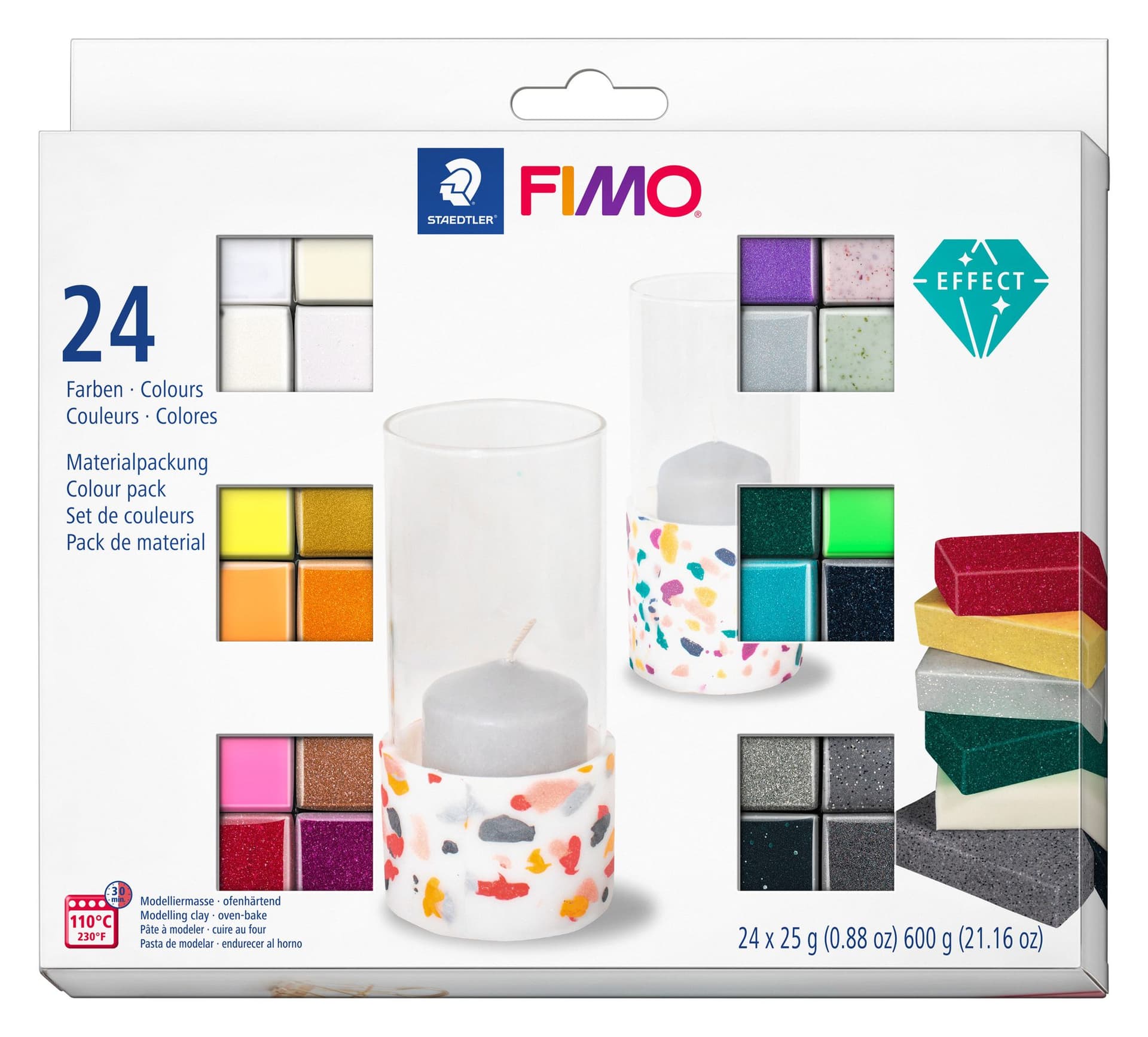 Klei Fimo effect colour pak à 24 kleuren