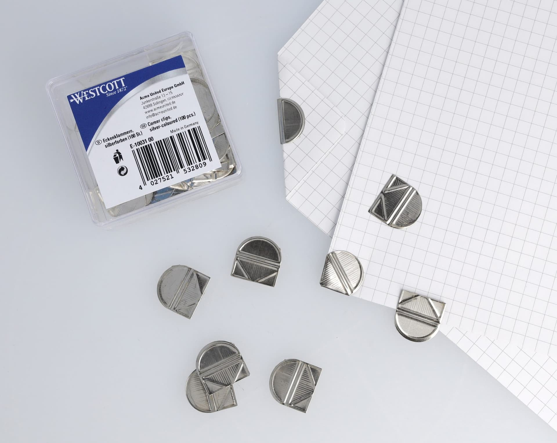 Hoekclips Westcott aluminium zilverkleurig doos à 100 stuks 5