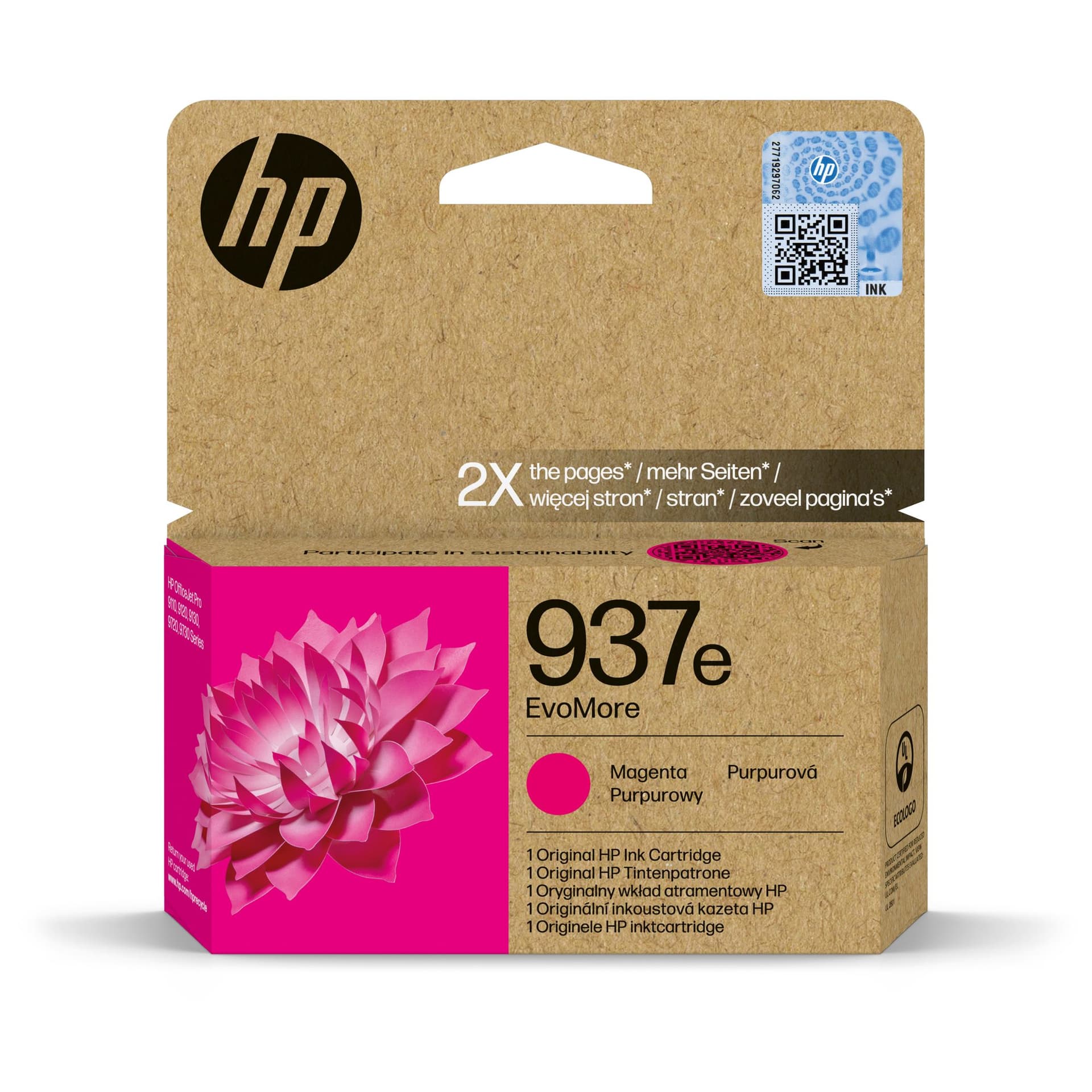 Inktcartridge HP 4S6W7NE 937E Evomore rood