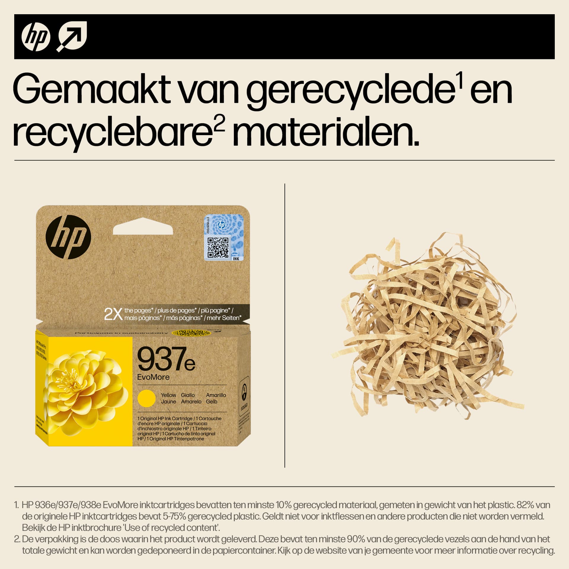 Inktcartridge HP 4S6W8NE 937E Evomore geel 3