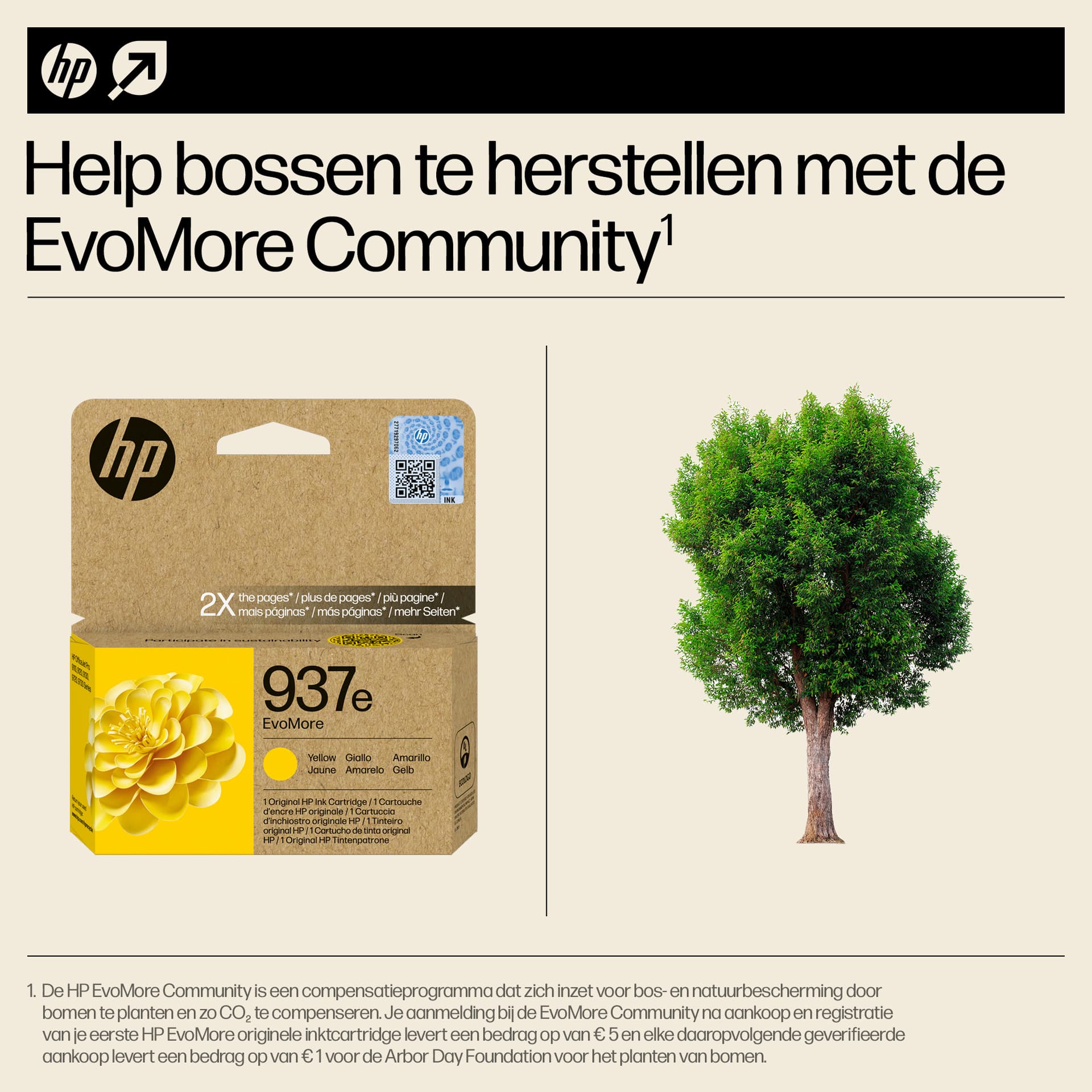 Inktcartridge HP 4S6W8NE 937E Evomore geel 4