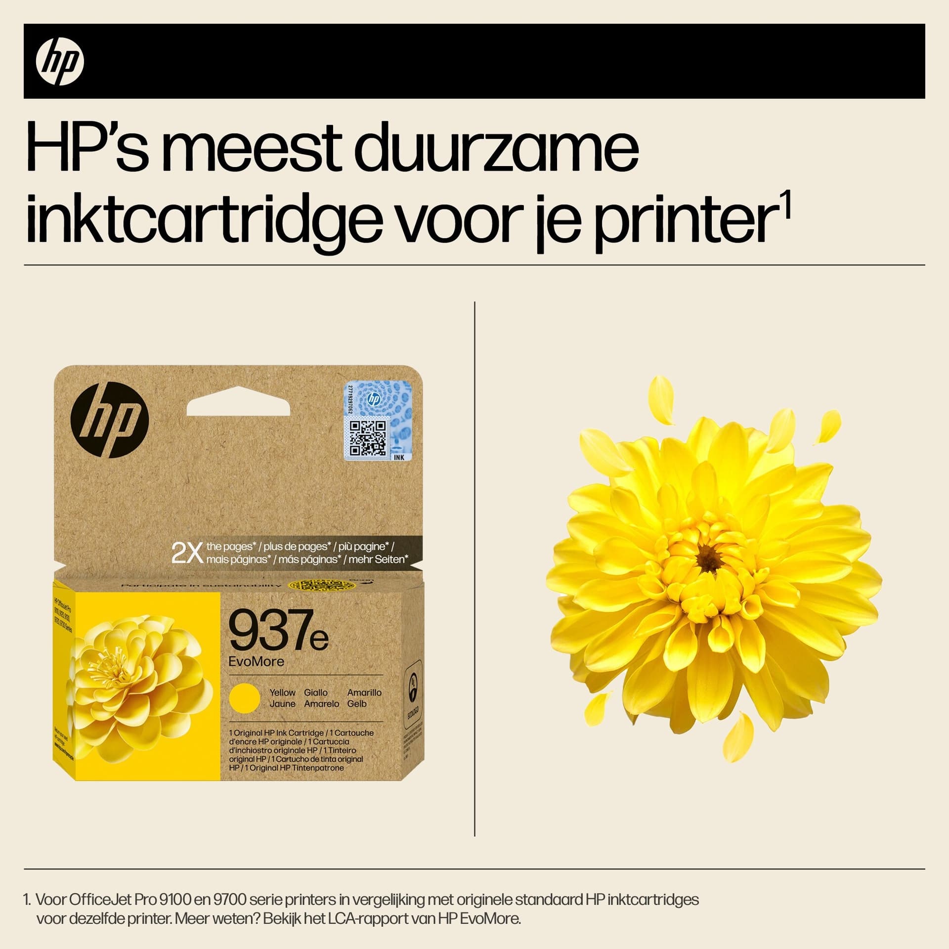 Inktcartridge HP 4S6W8NE 937E Evomore geel 2