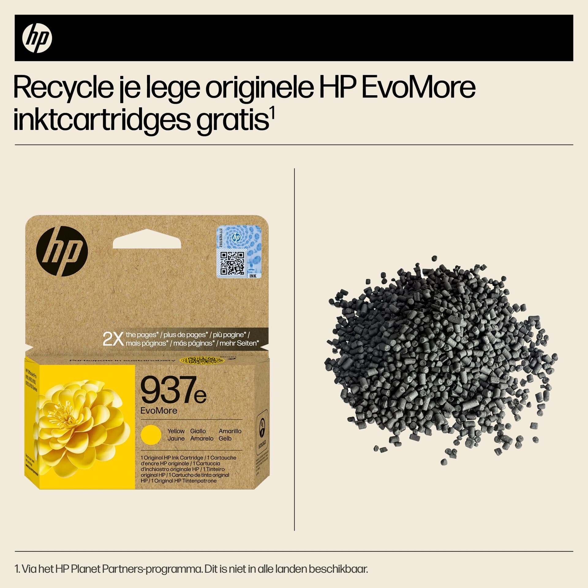Inktcartridge HP 4S6W8NE 937E Evomore geel 5