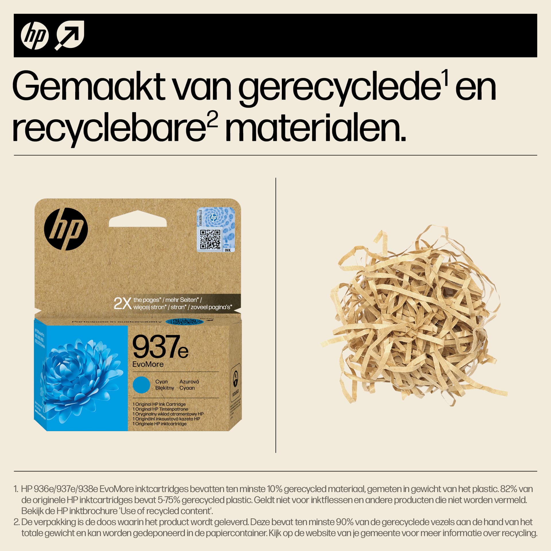 Inktcartridge HP 4S6W6NE 937E Evomore blauw 3