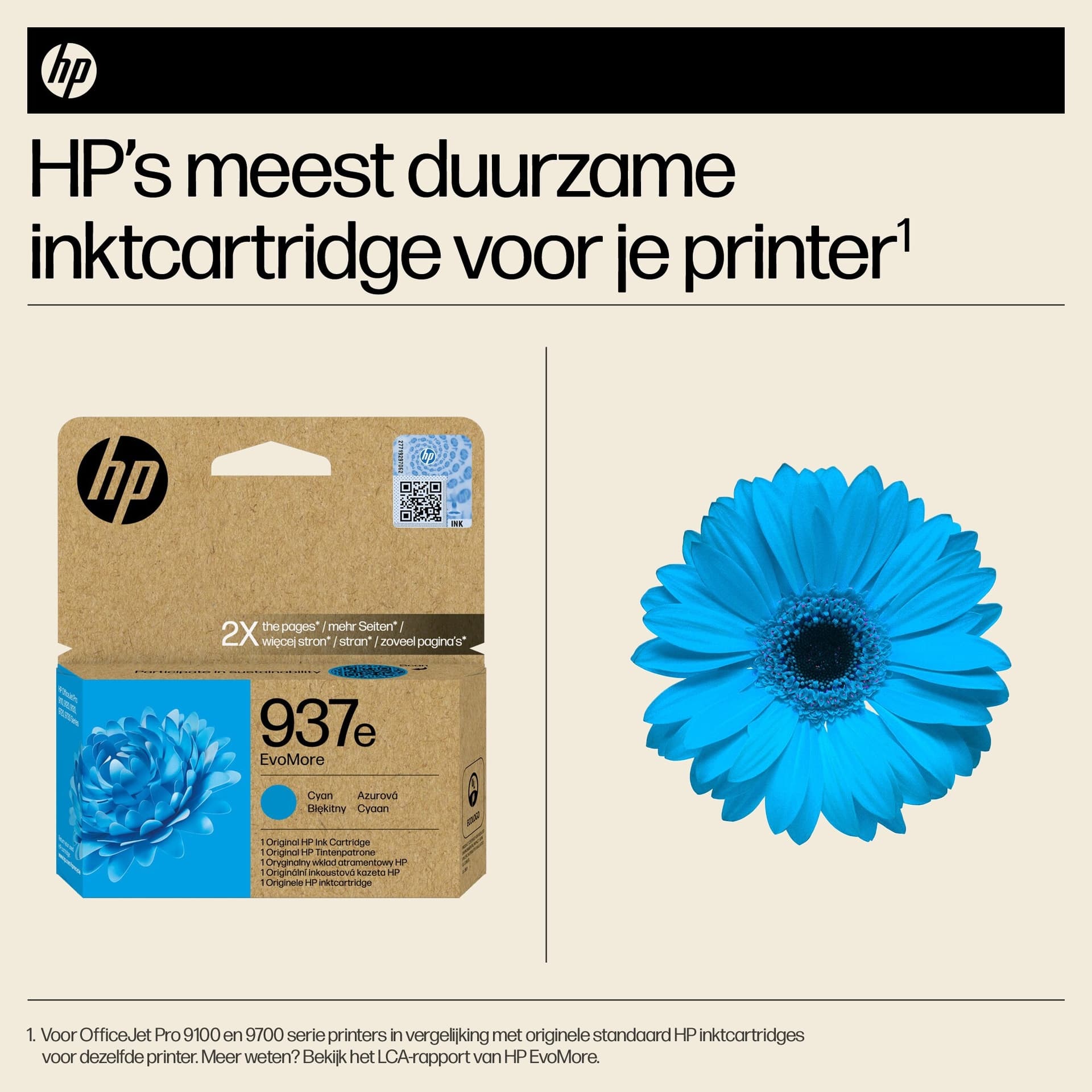 Inktcartridge HP 4S6W6NE 937E Evomore blauw 2