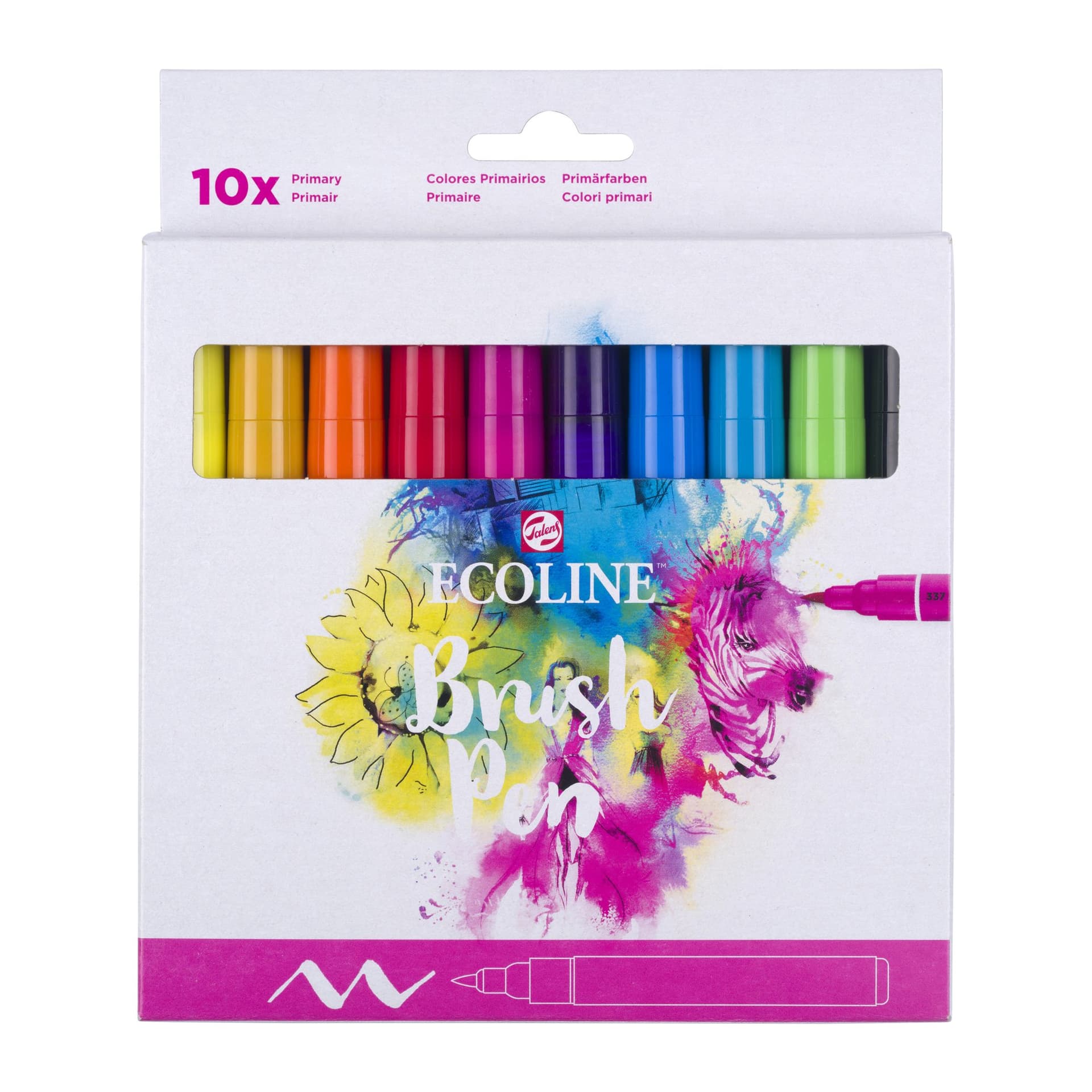 Brushpen Talens Ecoline set à 10 stuks primair 3