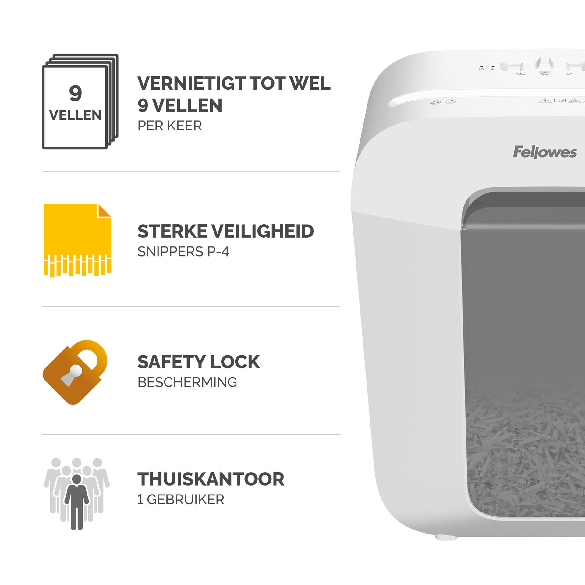 Papiervernietiger Fellowes Powershred LX50 snippers 4x37mm wit 3