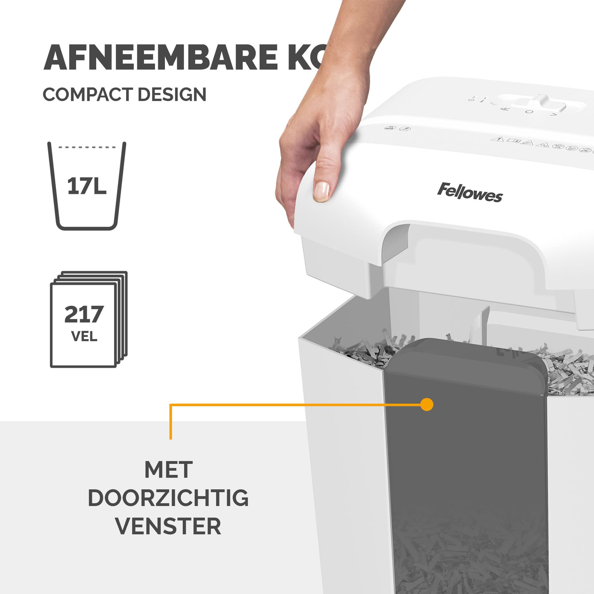 Papiervernietiger Fellowes Powershred LX50 snippers 4x37mm wit 4