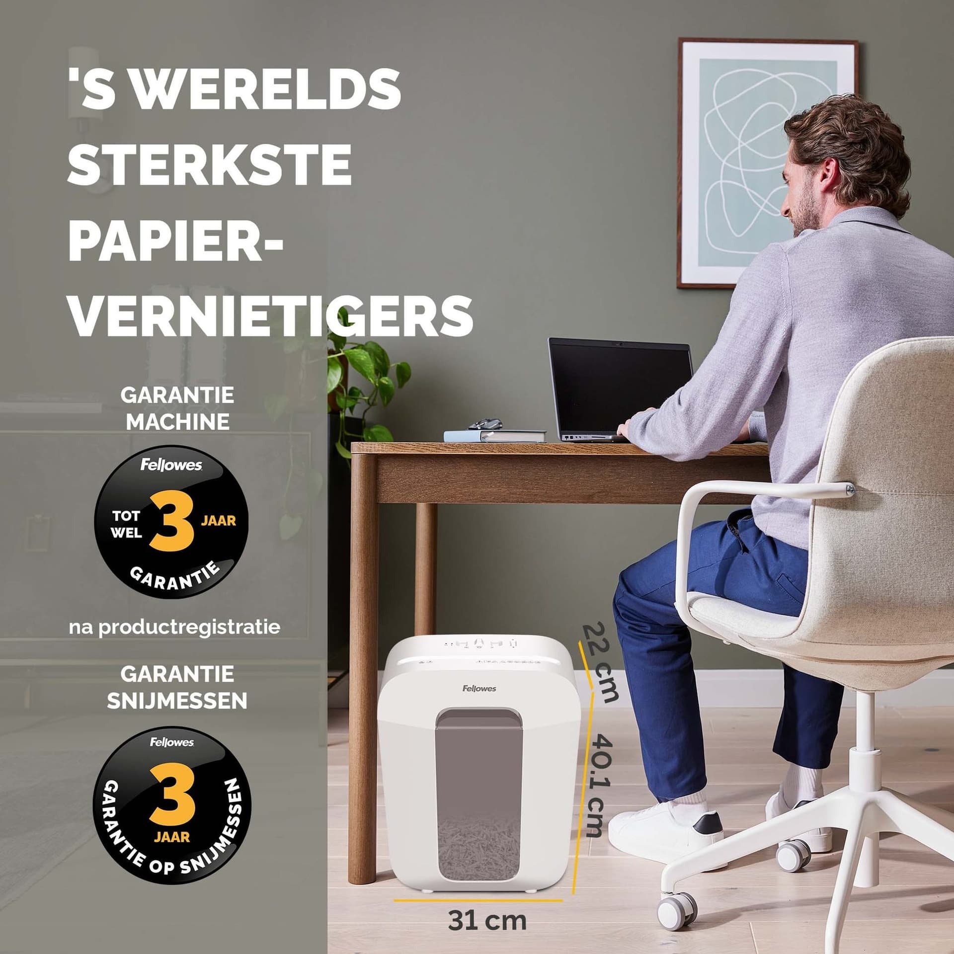 Papiervernietiger Fellowes Powershred LX50 snippers 4x37mm wit 7