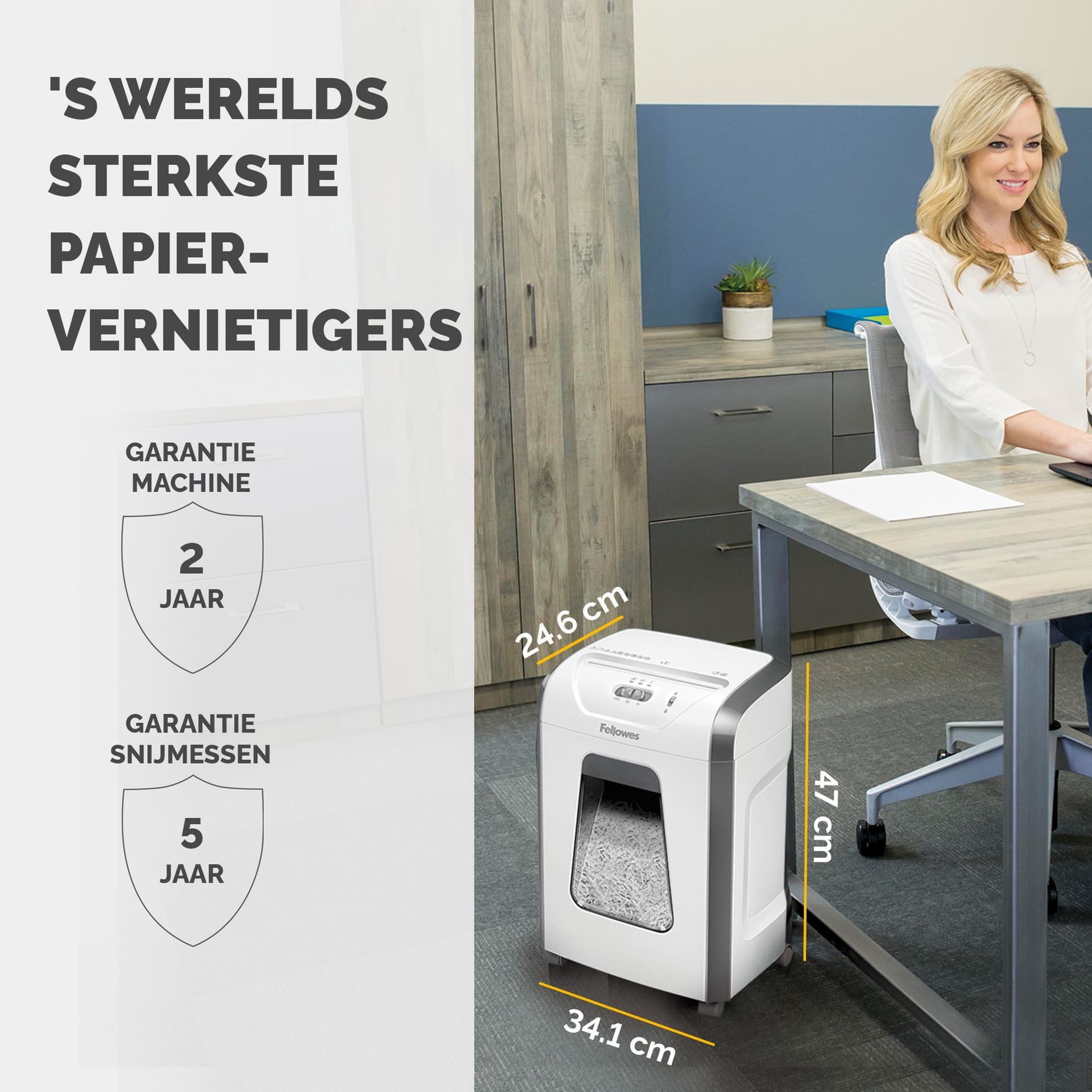 Papiervernietiger Fellowes Powershred 15C snippers 4x40mm wit 7
