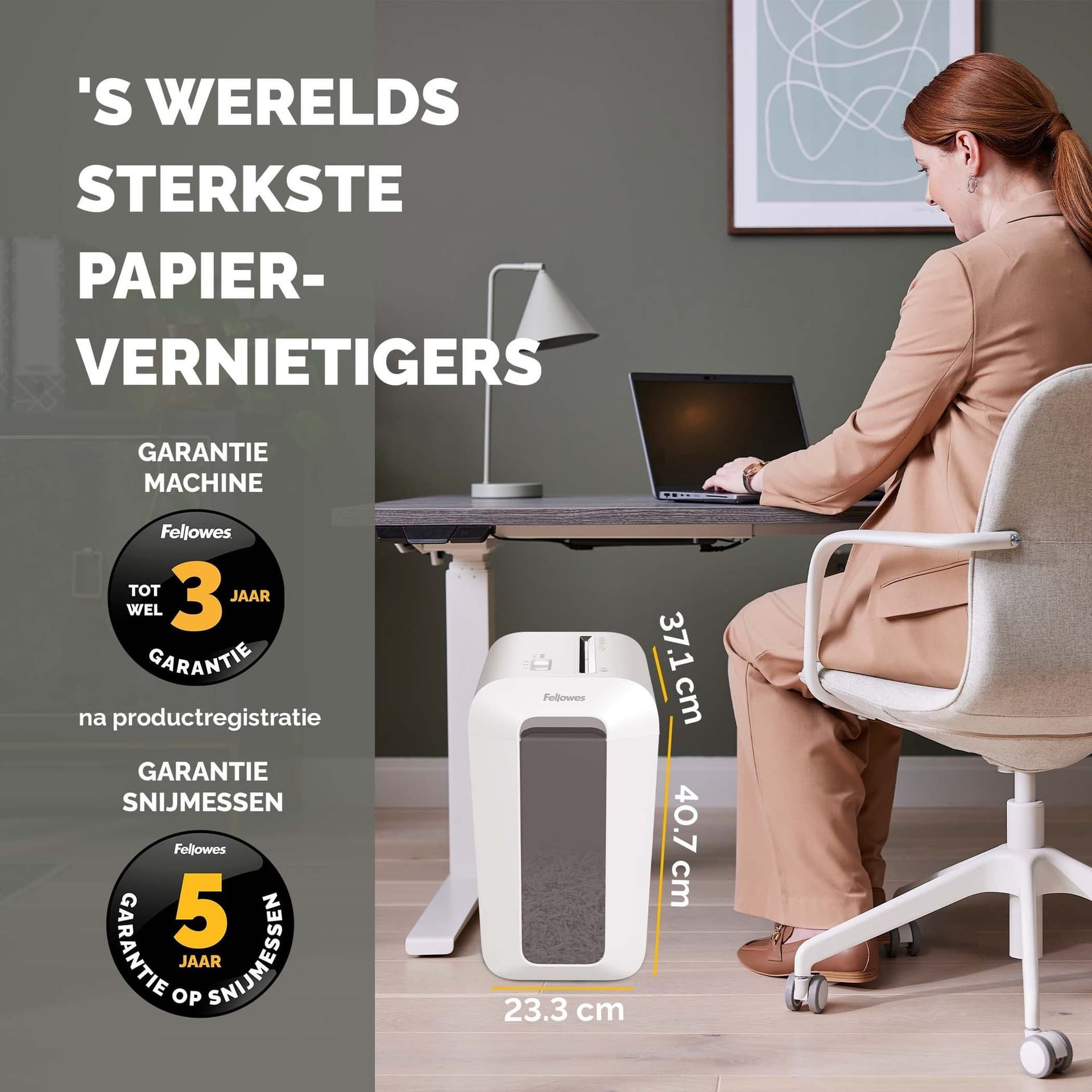 Papiervernietiger Fellowes Powershred LX65 snippers 4x40mm wit 7