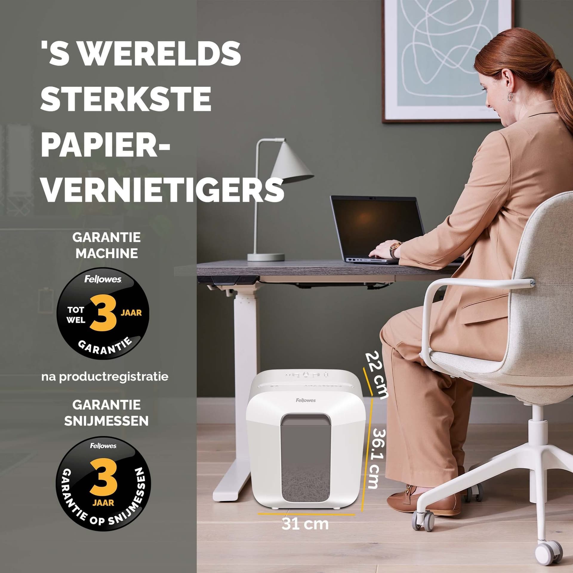 Papiervernietiger Fellowes Powershred LX25 snippers 4x37mm wit 7