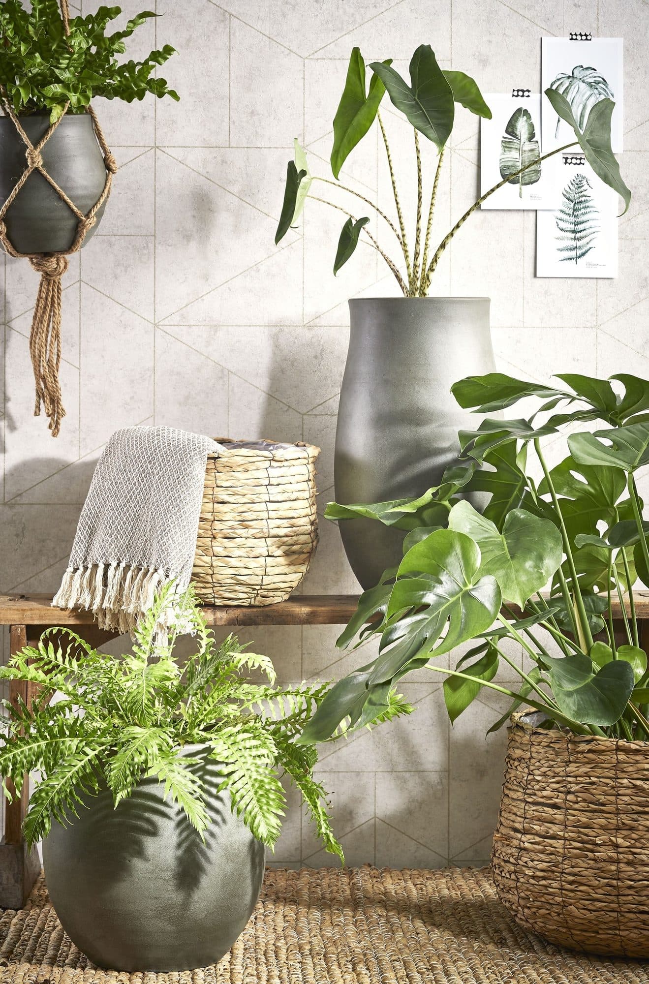 Plantenmand Mica Avalon zeegras rond 31x30cm lichtbruin 6
