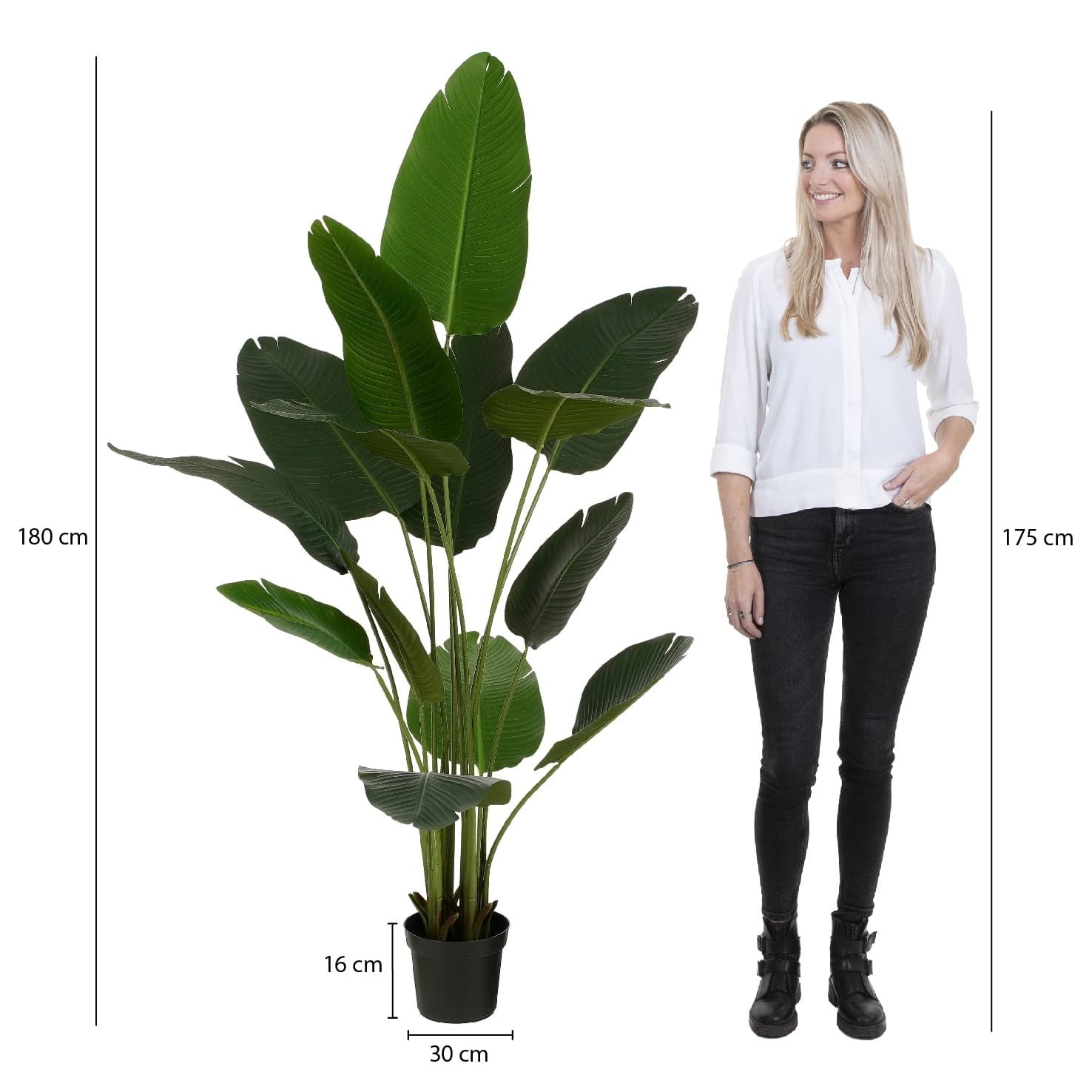 Kunstplant Mica Bananen boom in plastic pot 180x30cm 6