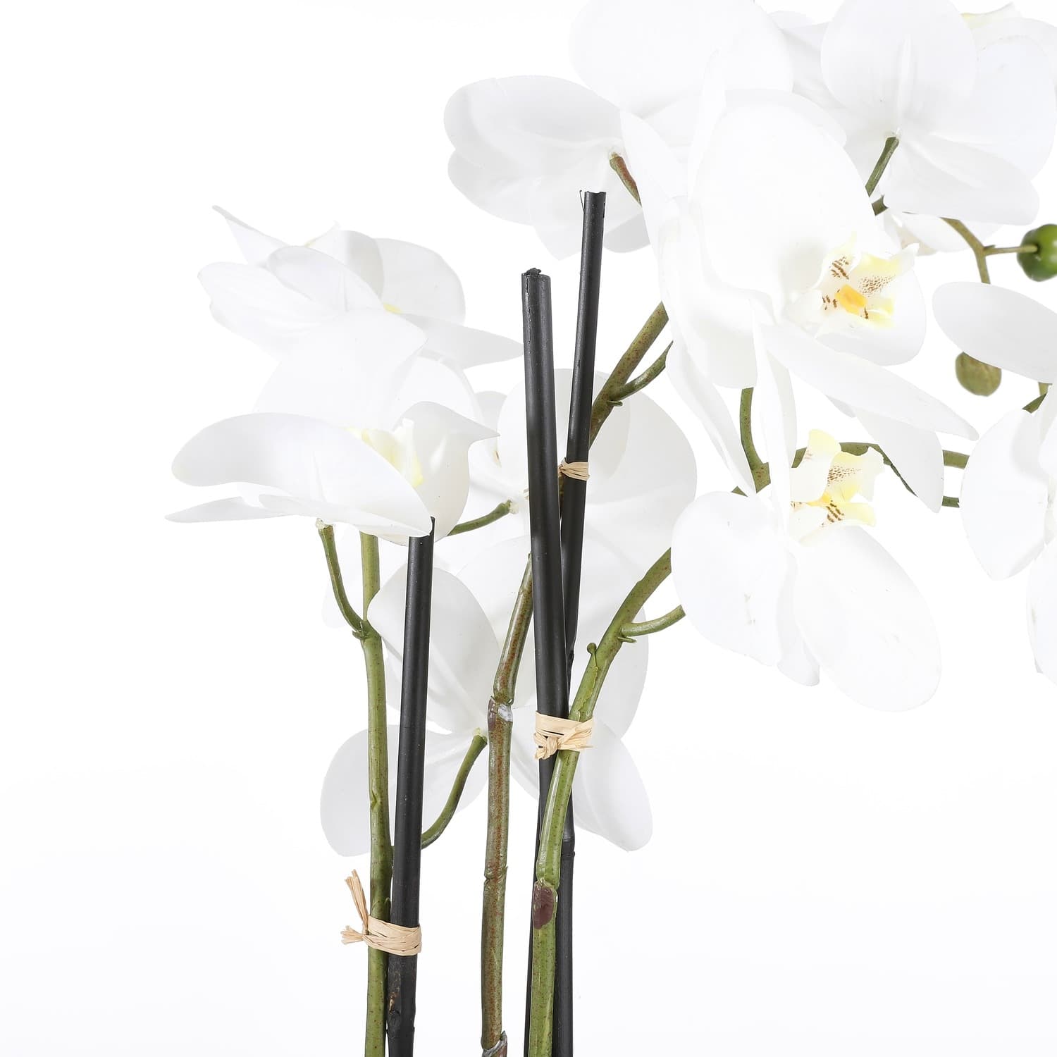 Kunstplant Mica Phalaenopsis orchideeën wit in plastic pot 79x51cm 2