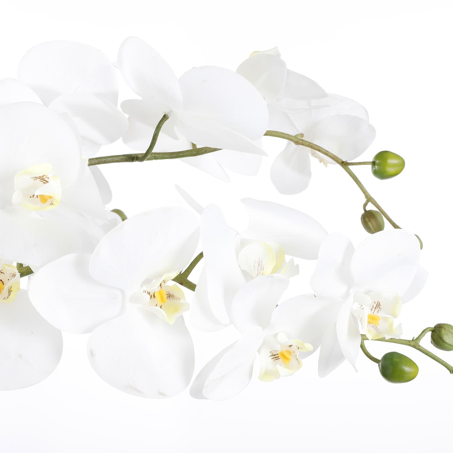 Kunstplant Mica Phalaenopsis orchideeën wit in plastic pot 79x51cm 4