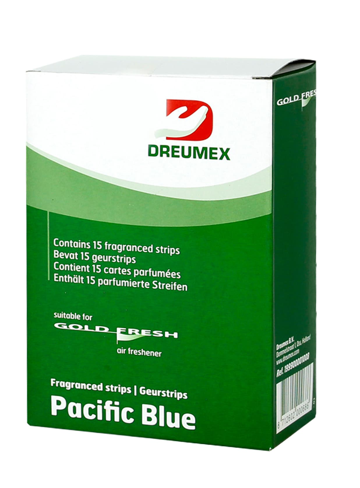 Luchtverfrisser Dreumex Gold Fresh Pacific Blue 15 strips 3