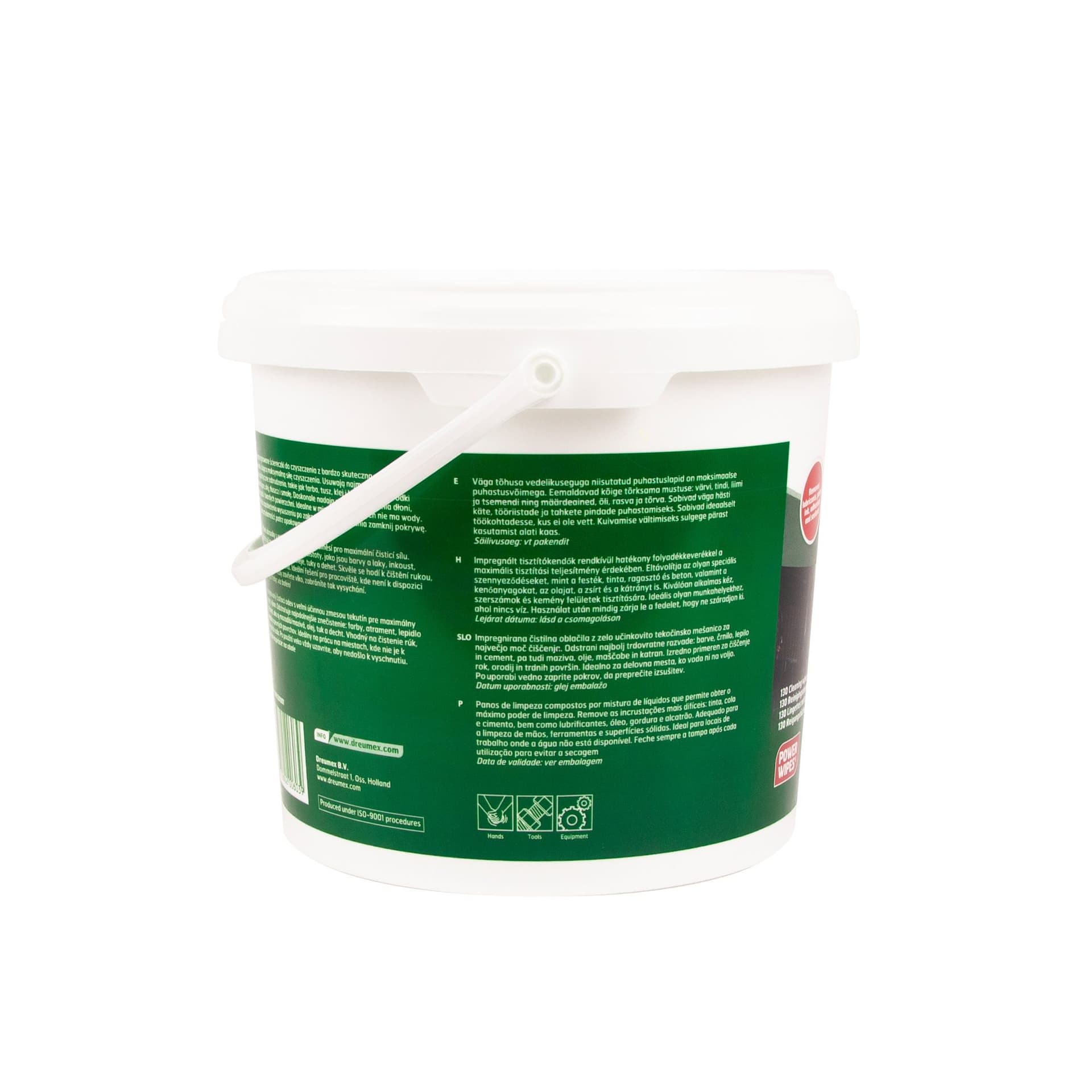 Reinigingsdoek Dreumex Expert Wipes emmer 130 stuks wit 2