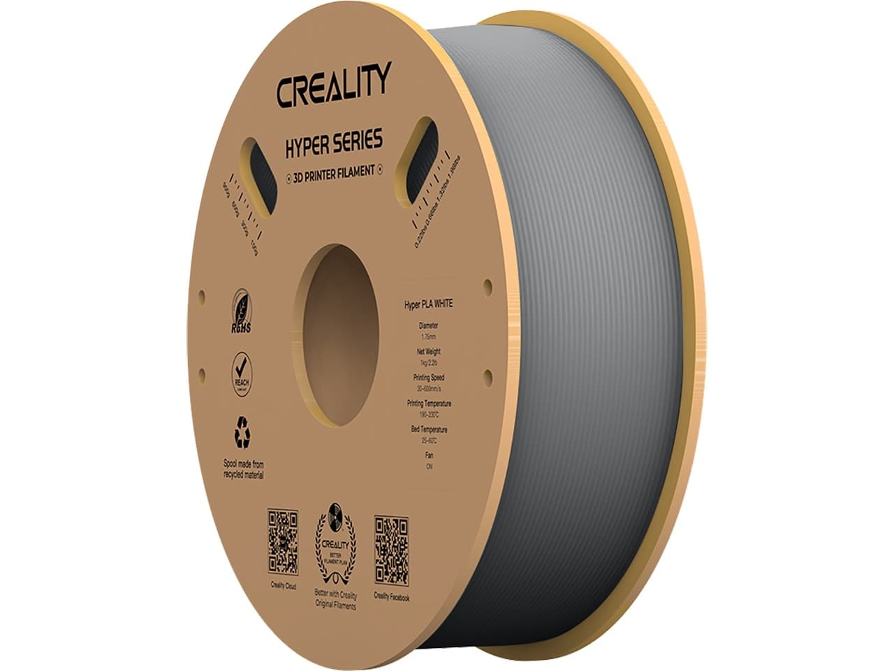 3D Filament Creality Hyper PLA 1.75mm grijs1kg