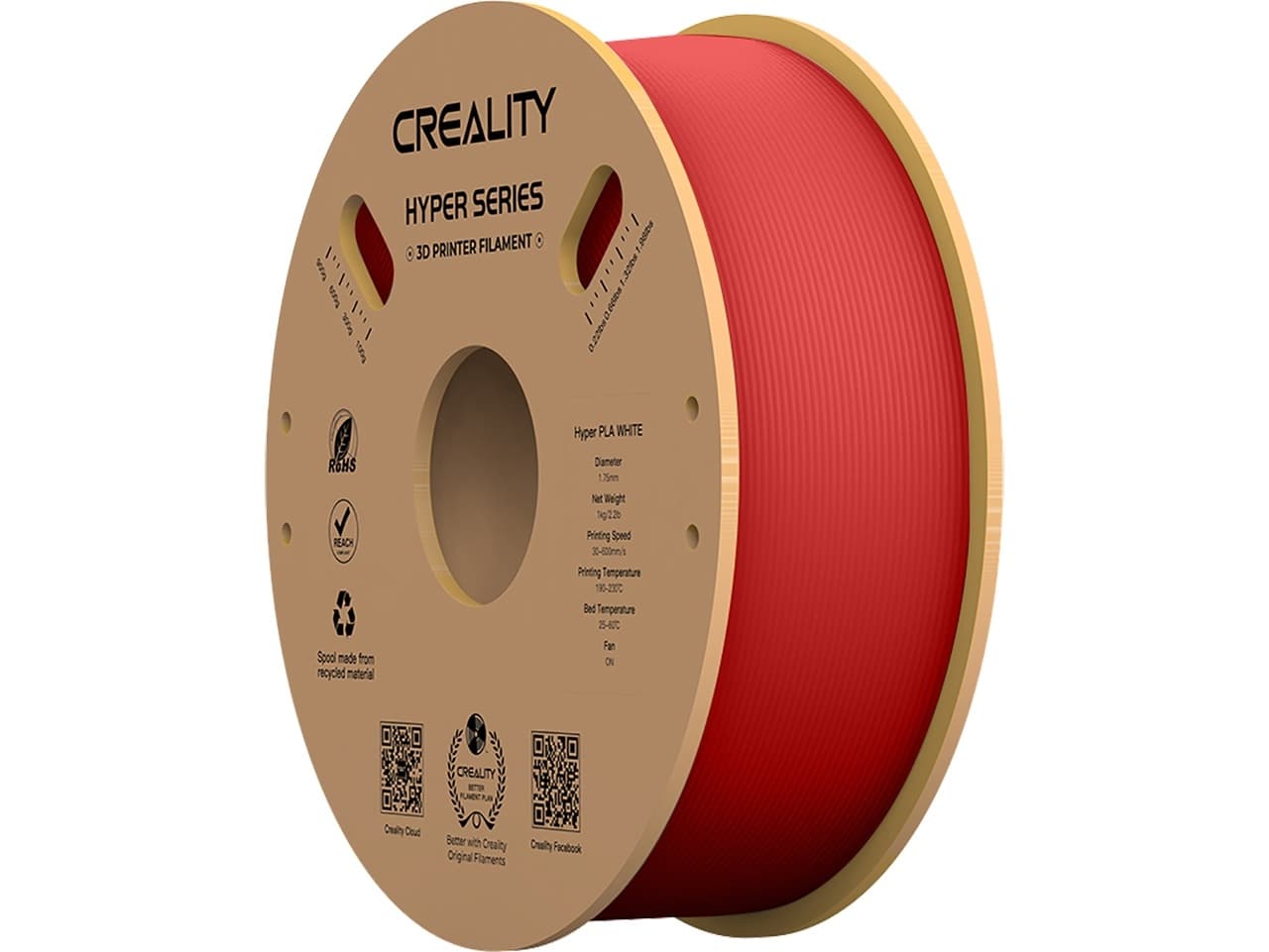 3D Filament Creality Hyper PLA 1.75mm rood 1kg