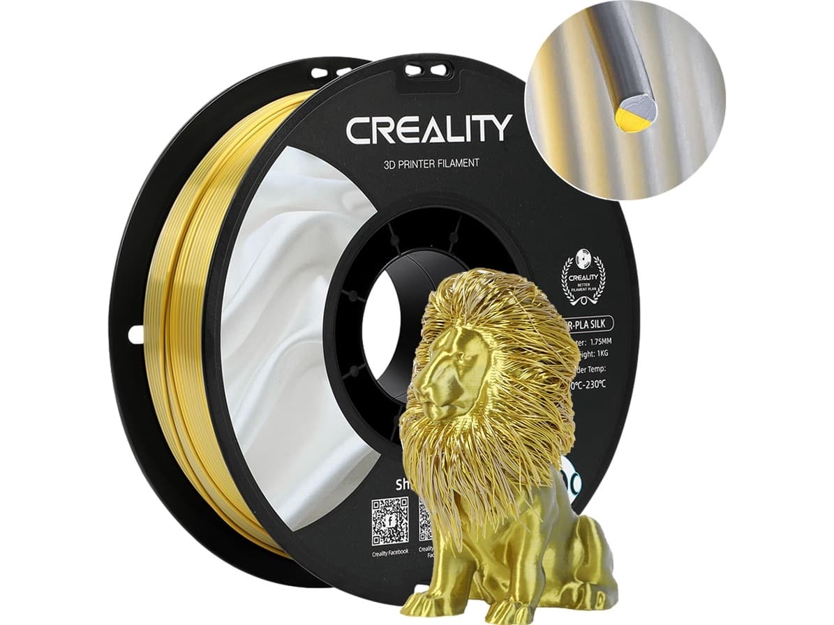 3D Filament Creality PLA 1.75mm Silk goud zilver 1kg