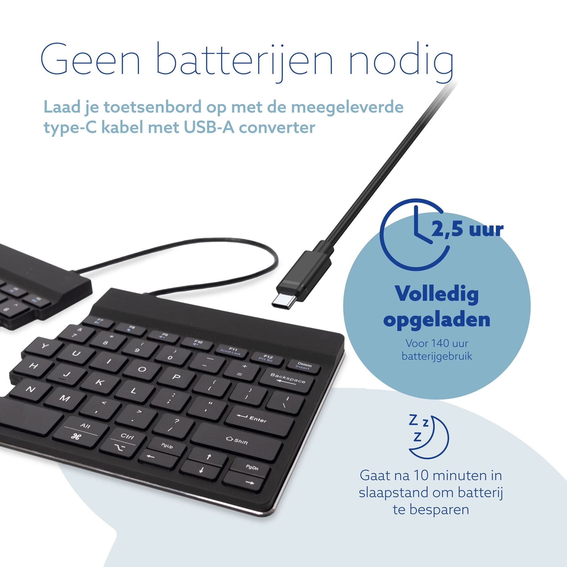 Toetsenbord R-Go Split Break QWERTY WL zwart 6