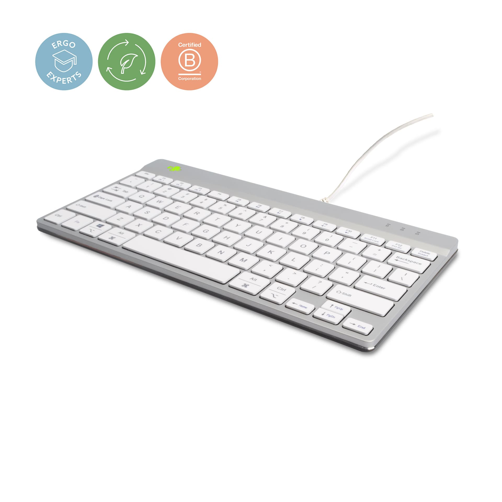 Toetsenbord R-Go Ergonomisch Compact Break bedraad QWERTY wit