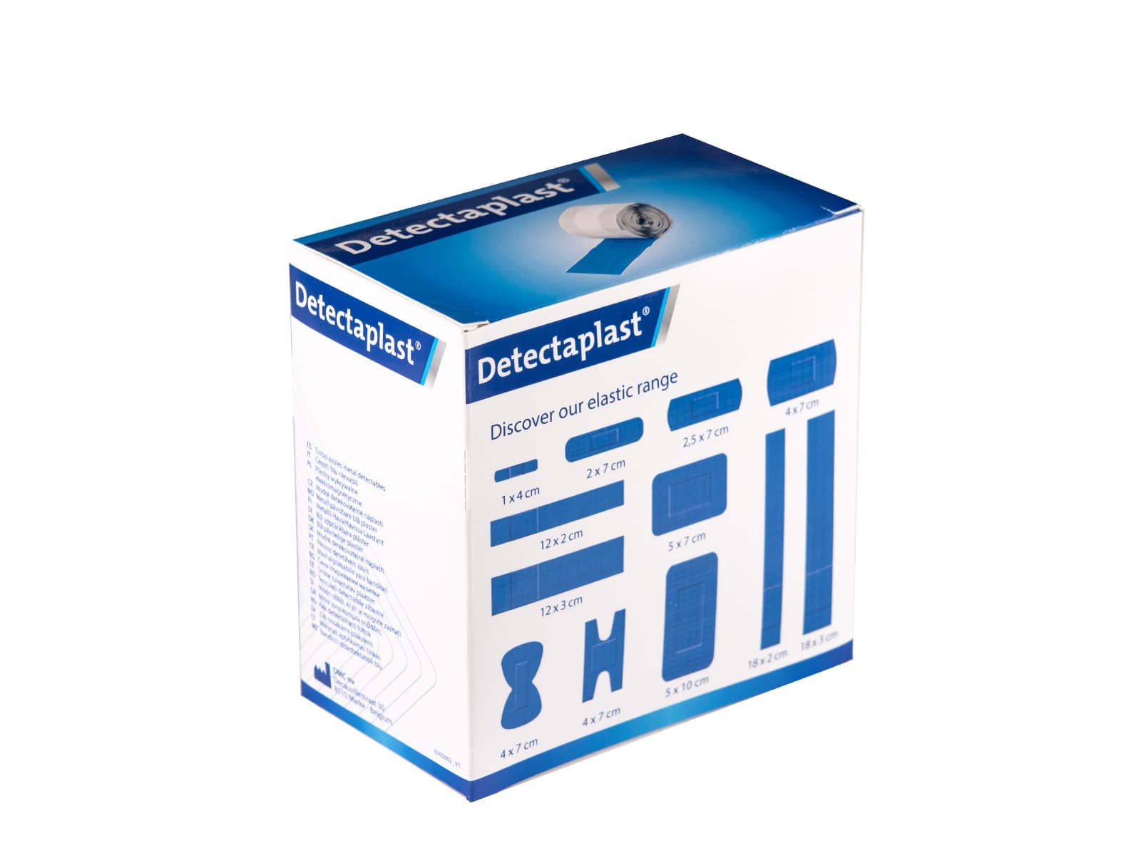 Elastische blauwe textielpleister Detectaplast 6cmx5m 4