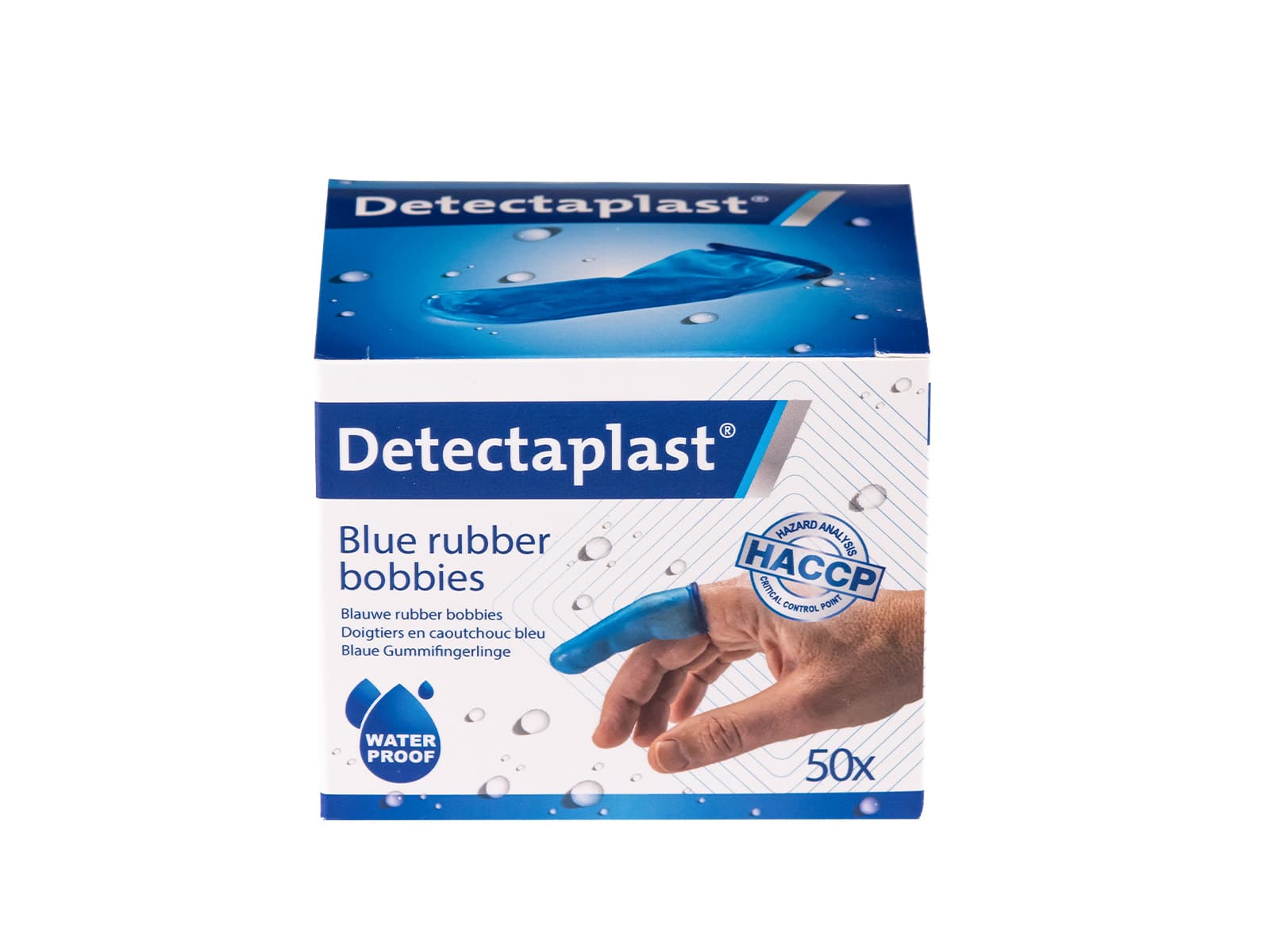 Vingerlingen Detectaplast rubber blauw 50 stuks 2