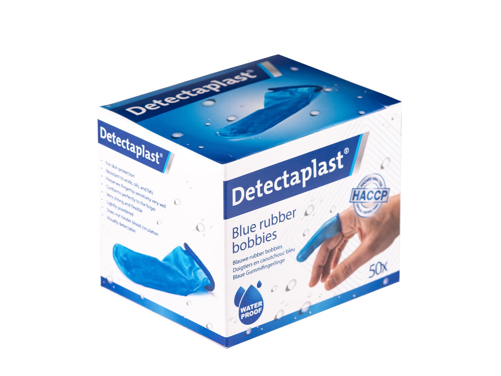 Vingerlingen Detectaplast rubber blauw 50 stuks 3