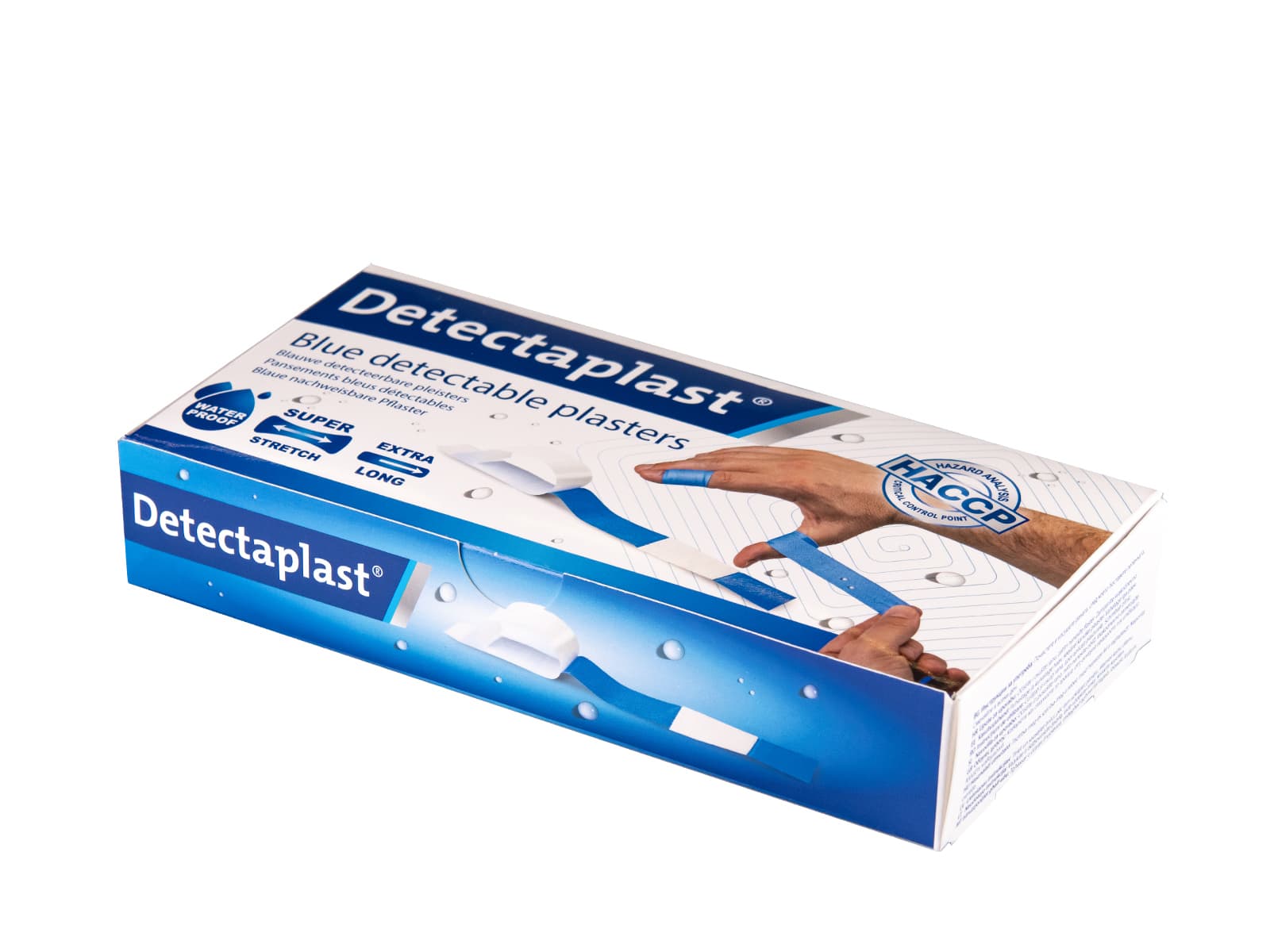 Waterafstotende blauwe pleister Detectaplast 180x20mm 100 stuks 3