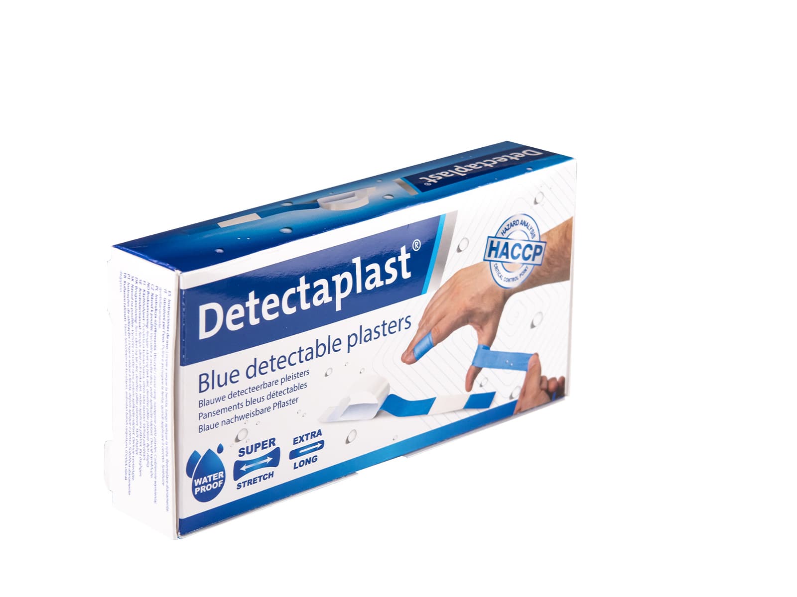 Waterafstotende blauwe pleister Detectaplast 180x20mm 100 stuks 4