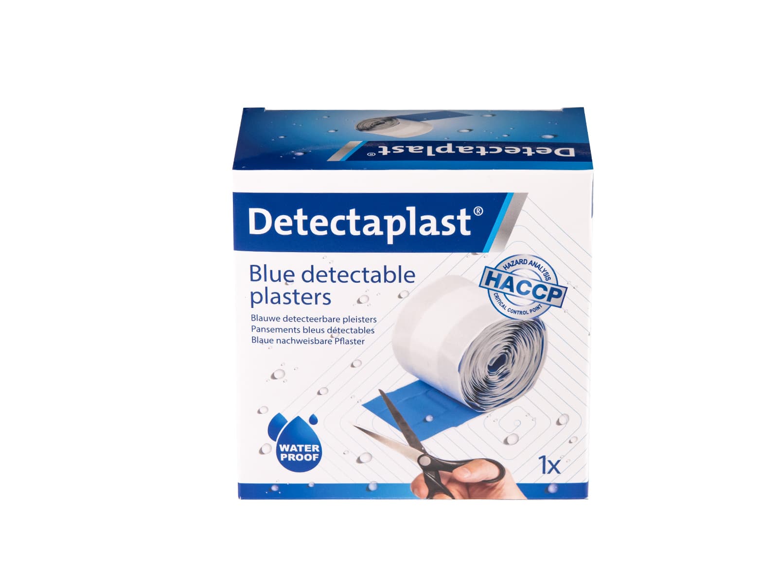 Waterafstotende blauwe pleister Detectaplast 6cmx5m 2