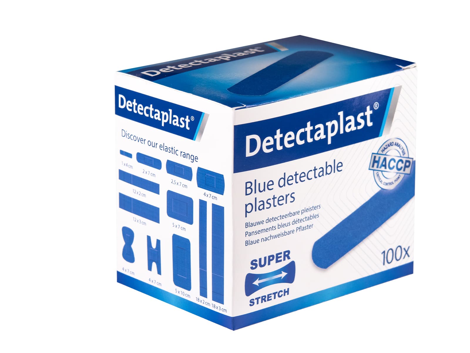 Elastische blauwe textielpleister Detectaplast 19x72mm 100 stuks 3