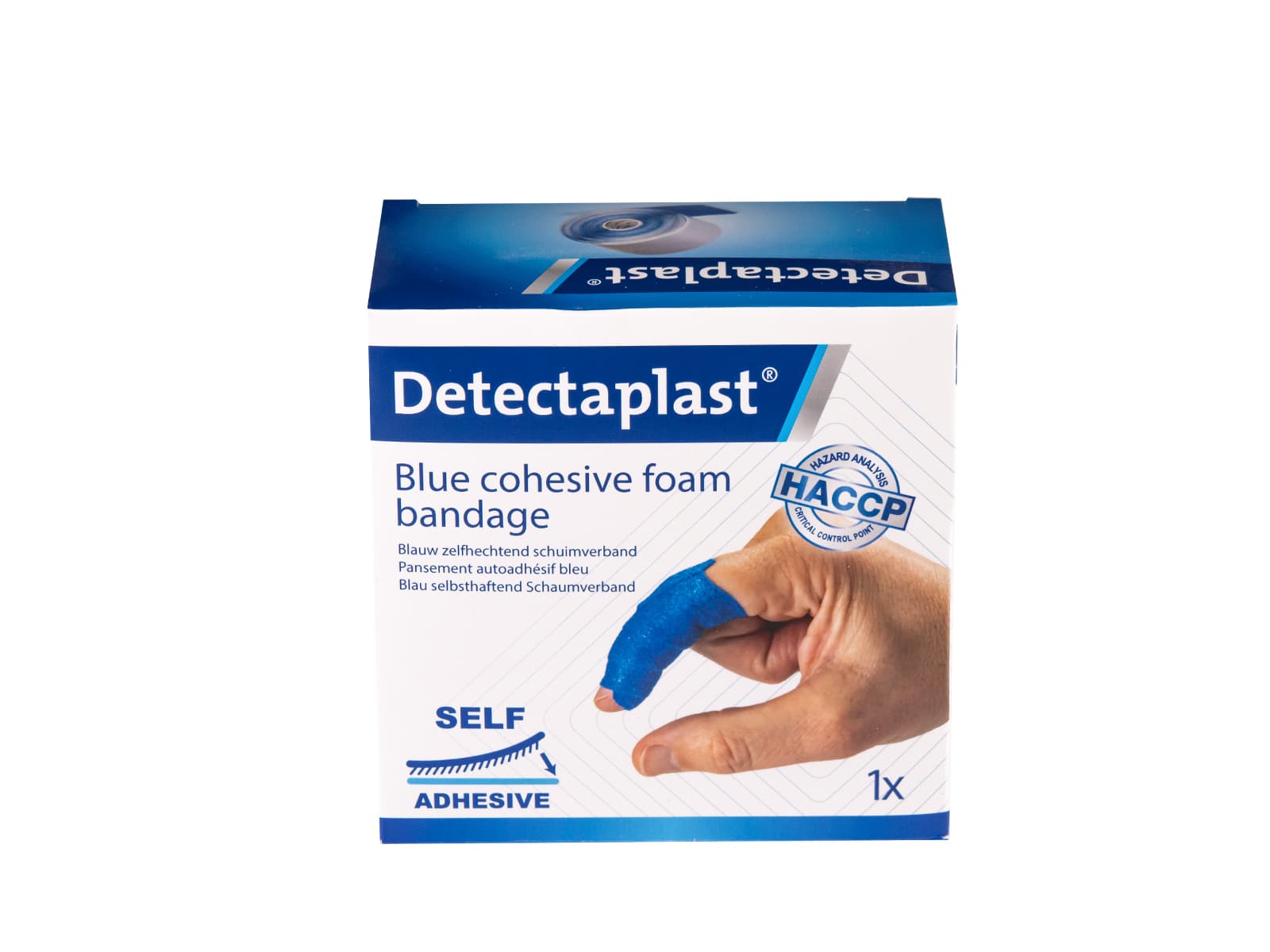 Foamverband blauw Detectaplast 6cmx4,5m 2