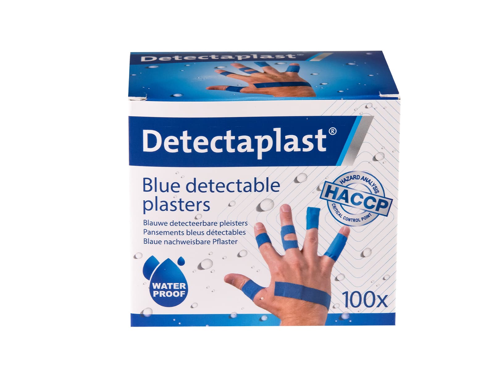 Waterafstotende blauwe pleister Detectaplast assorti 100 stuks 2