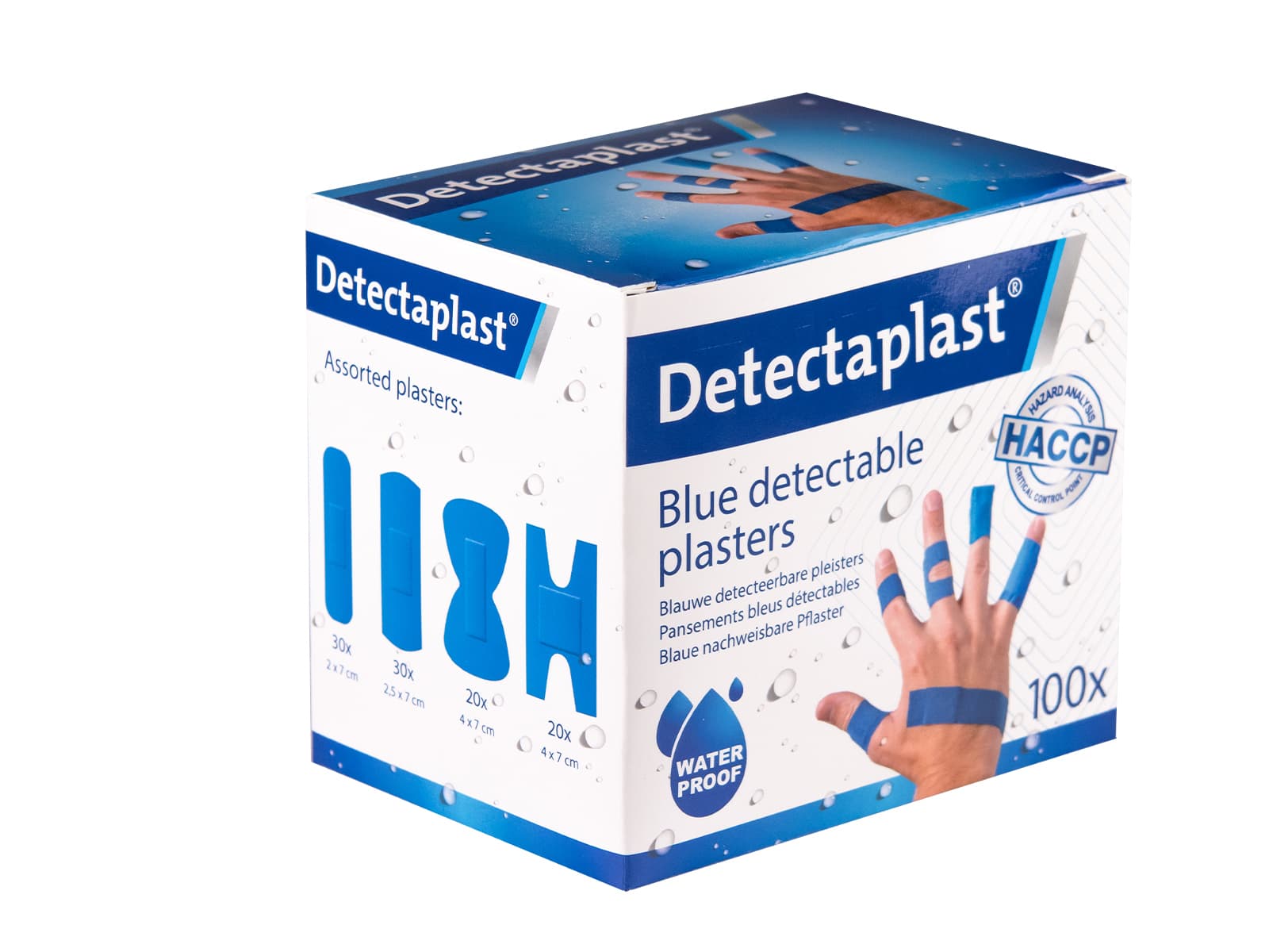 Waterafstotende blauwe pleister Detectaplast assorti 100 stuks 3