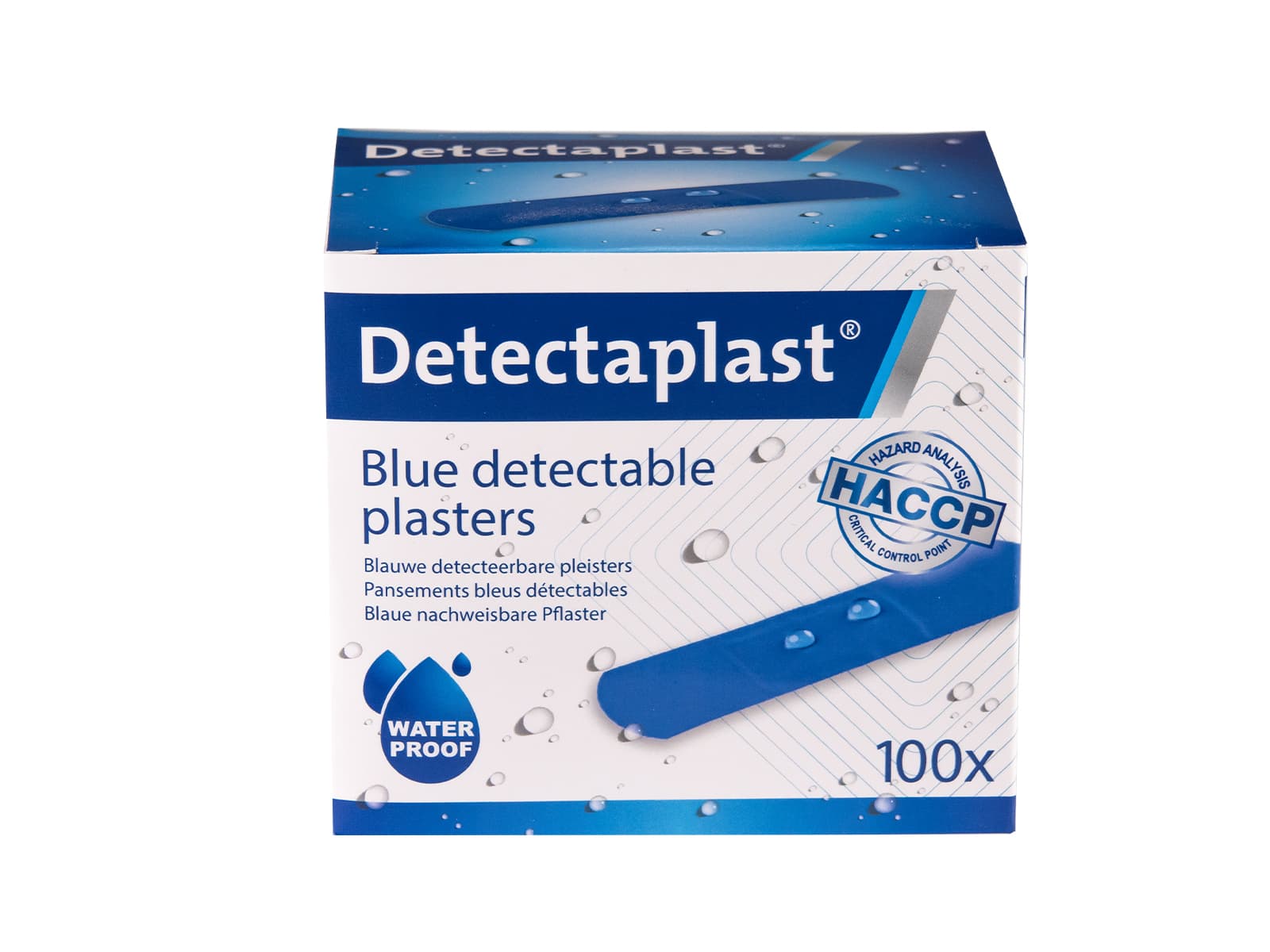 Waterafstotende blauwe pleister Detectaplast 19x72mm 100 stuks 2