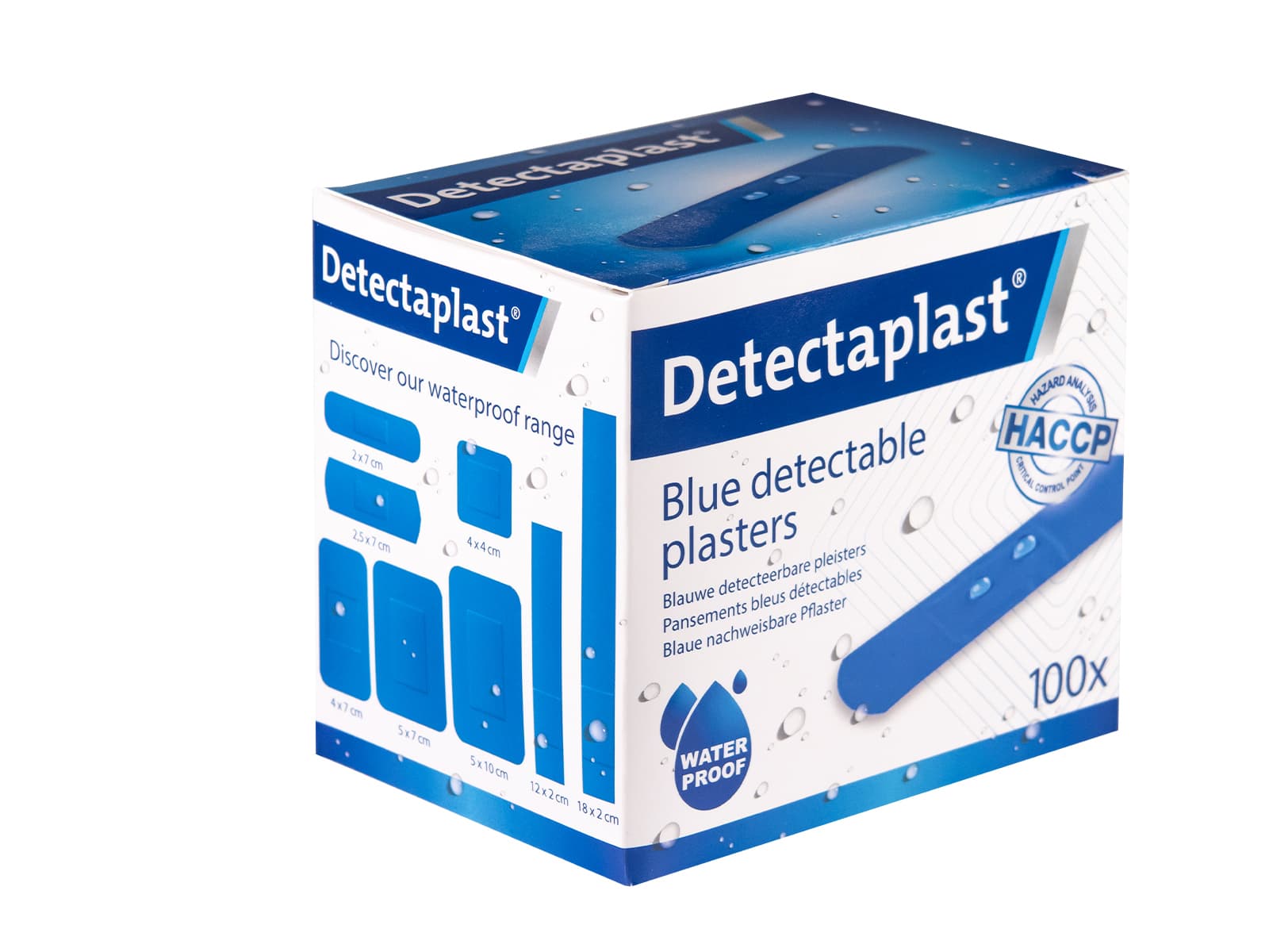 Waterafstotende blauwe pleister Detectaplast 19x72mm 100 stuks 3