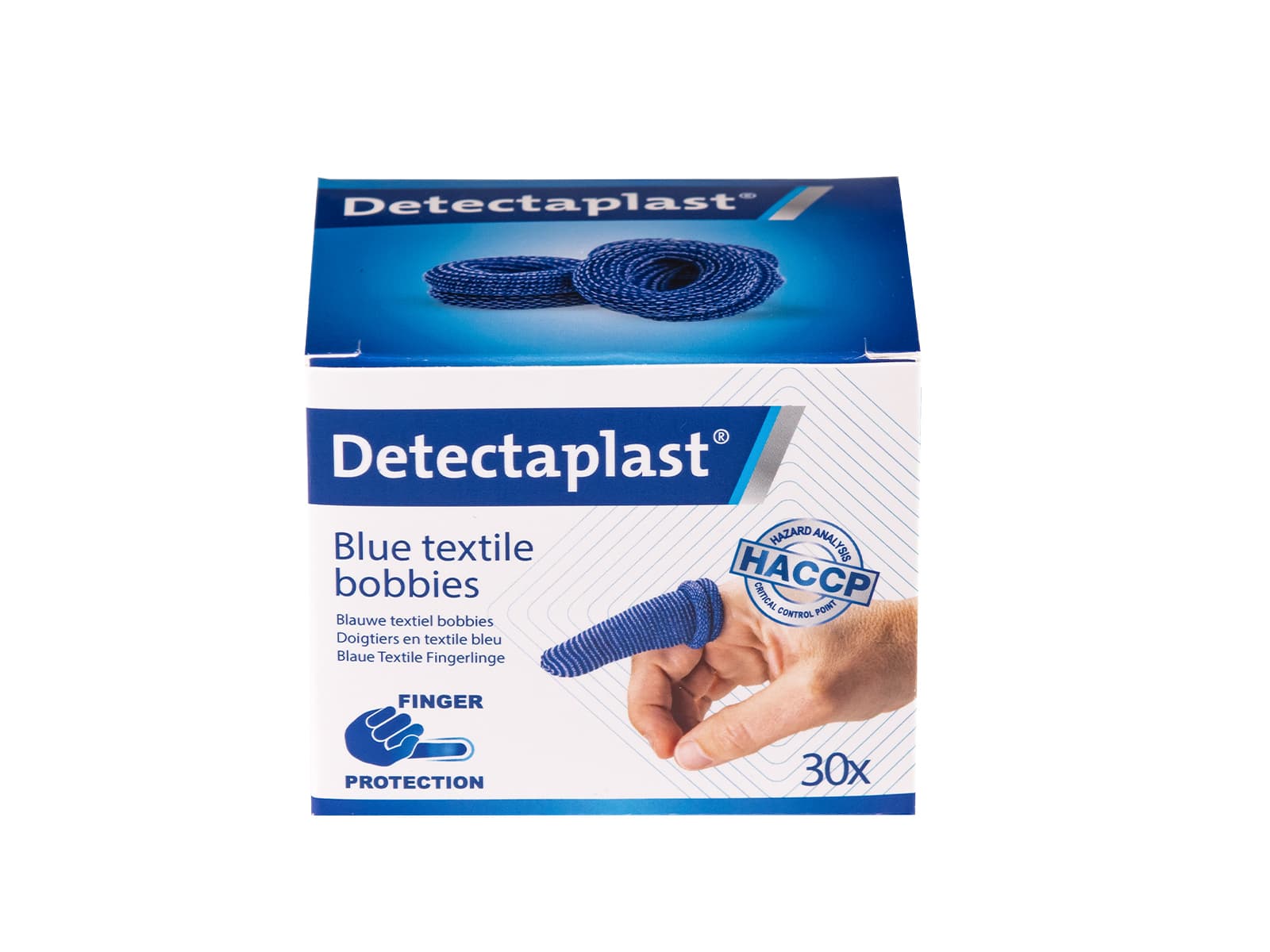 Vingerlingen Detectaplast textiel blauw 30 stuks 2