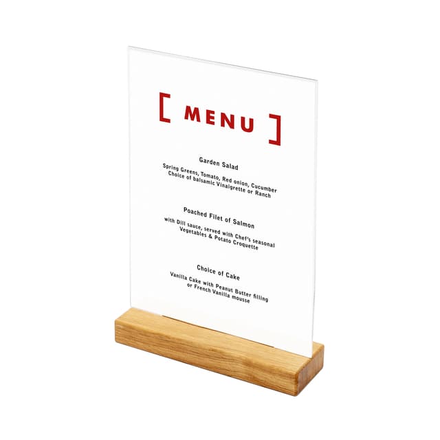 Menukaarthouder IEZZY T tafeldisplay A4 hout 2
