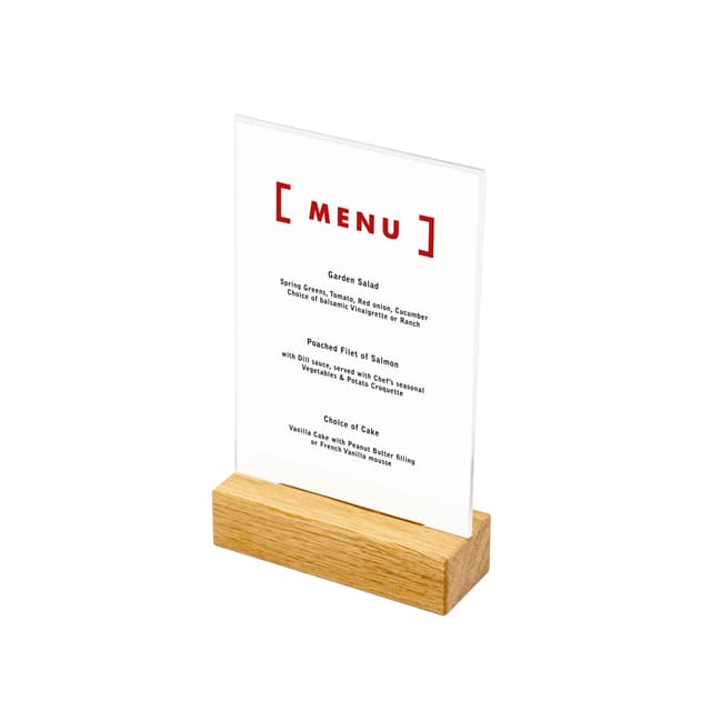 Menukaarthouder IEZZY T tafeldisplay A6 hout 2