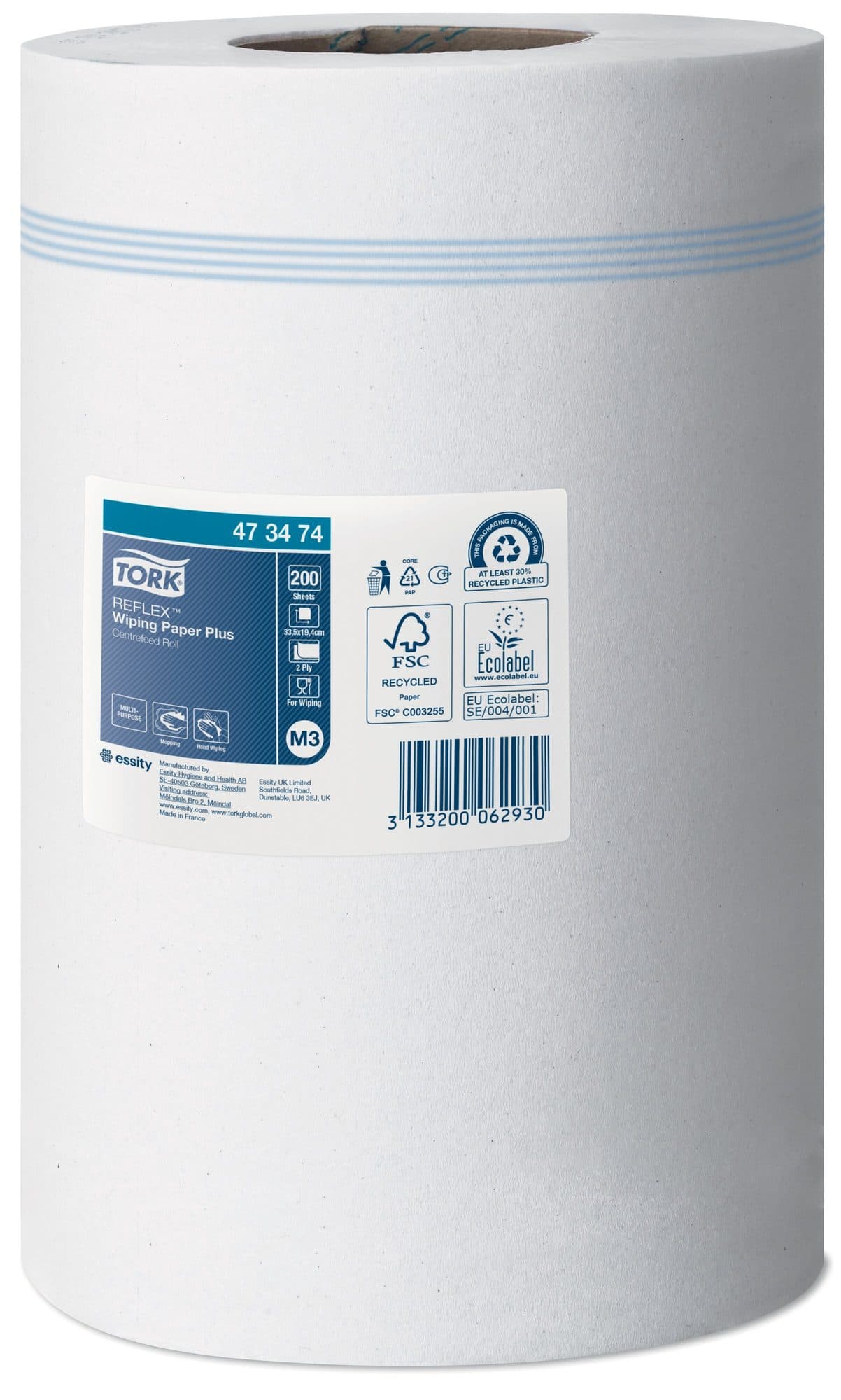 Poetspapier Tork M3 Reflex Plus Advanced 2-laags 200 vel wit 473474 2