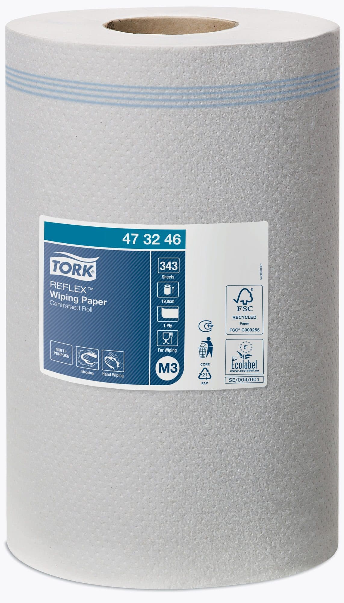 Poetspapier Tork M3 Reflex Advanced 1-laags 343 vel wit 473246 2